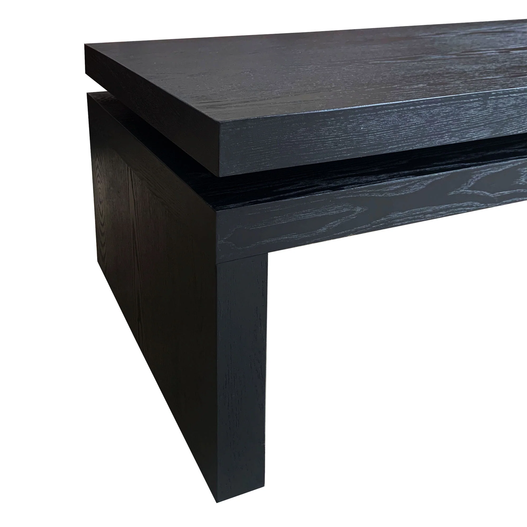 Modern Black Wood Coffee Table - Image 7