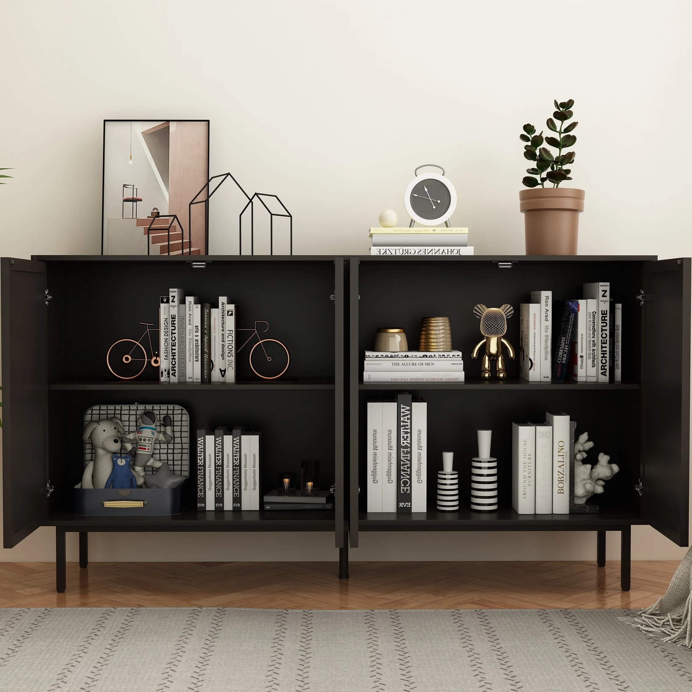 Modern Black Wood Sideboard - Image 7