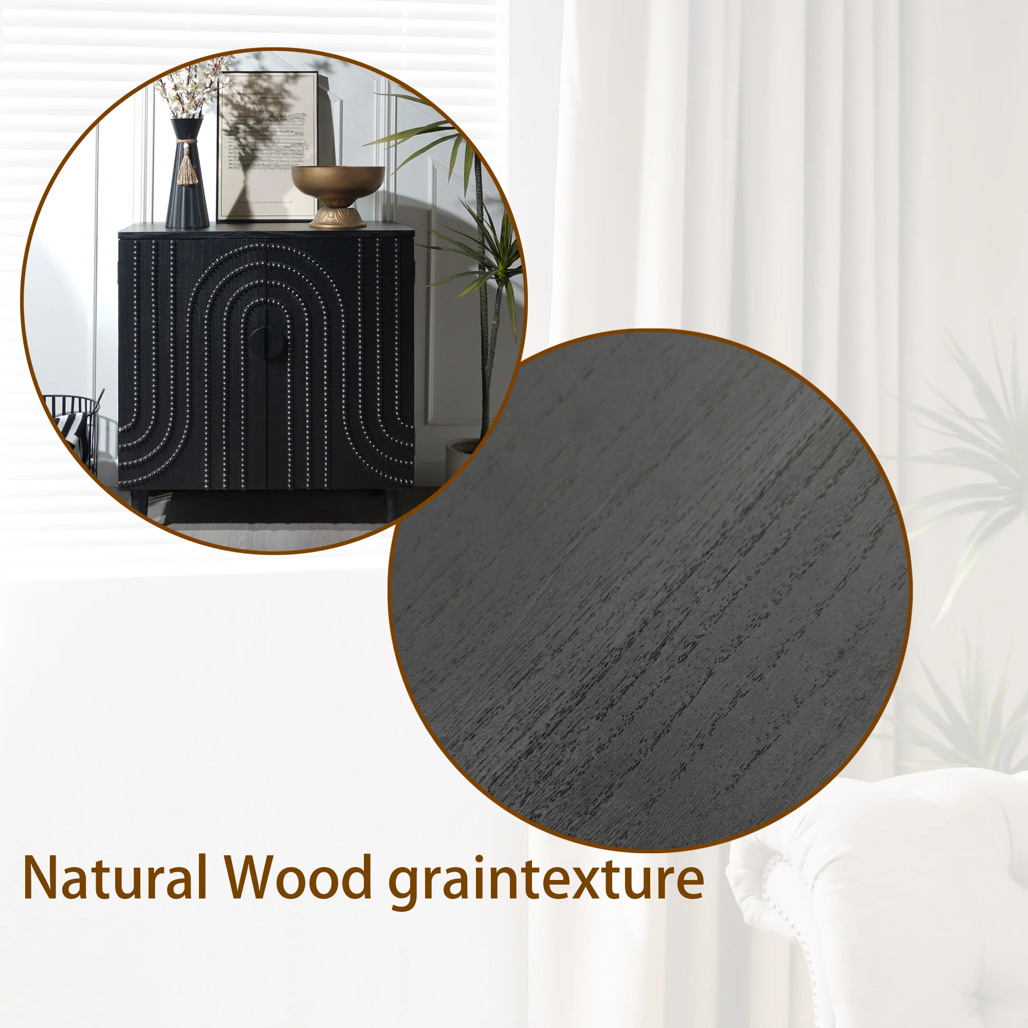 Modern Black Wood Storage Cabinet - Image 13