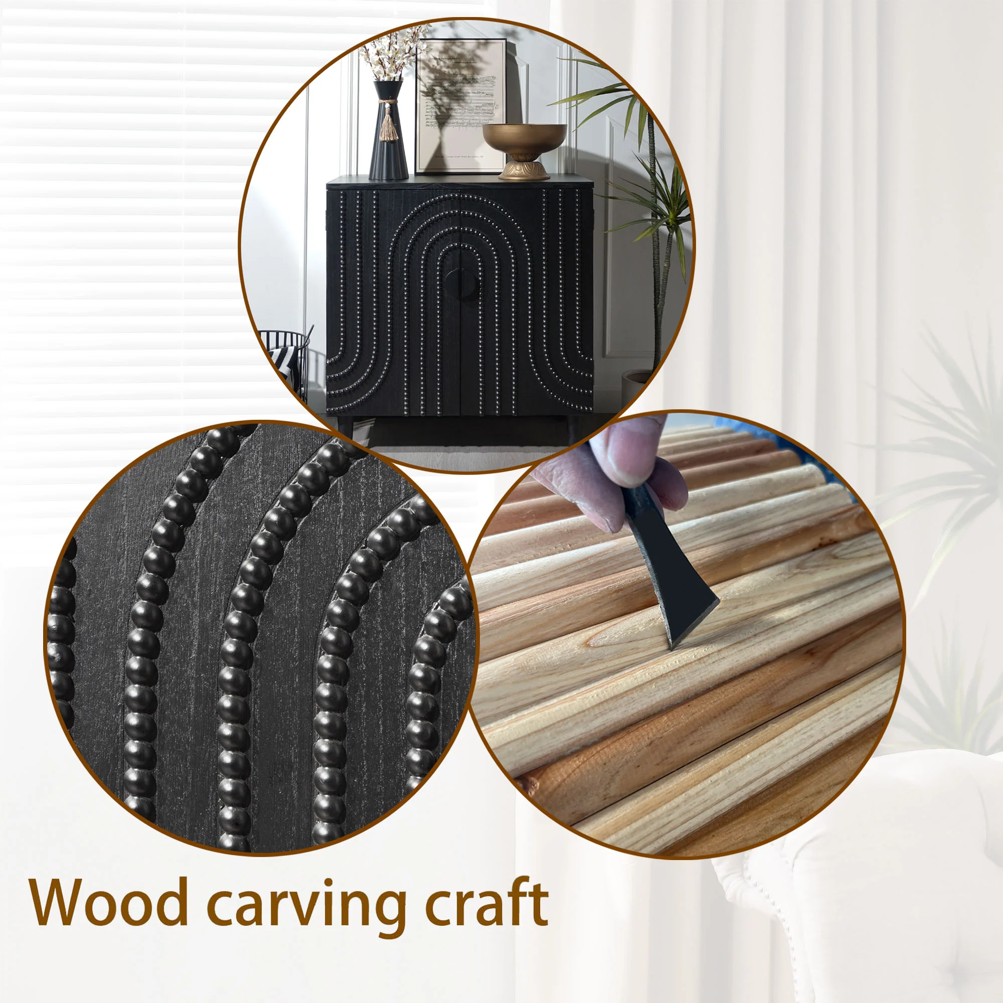 Modern Black Wood Storage Cabinet - Image 15