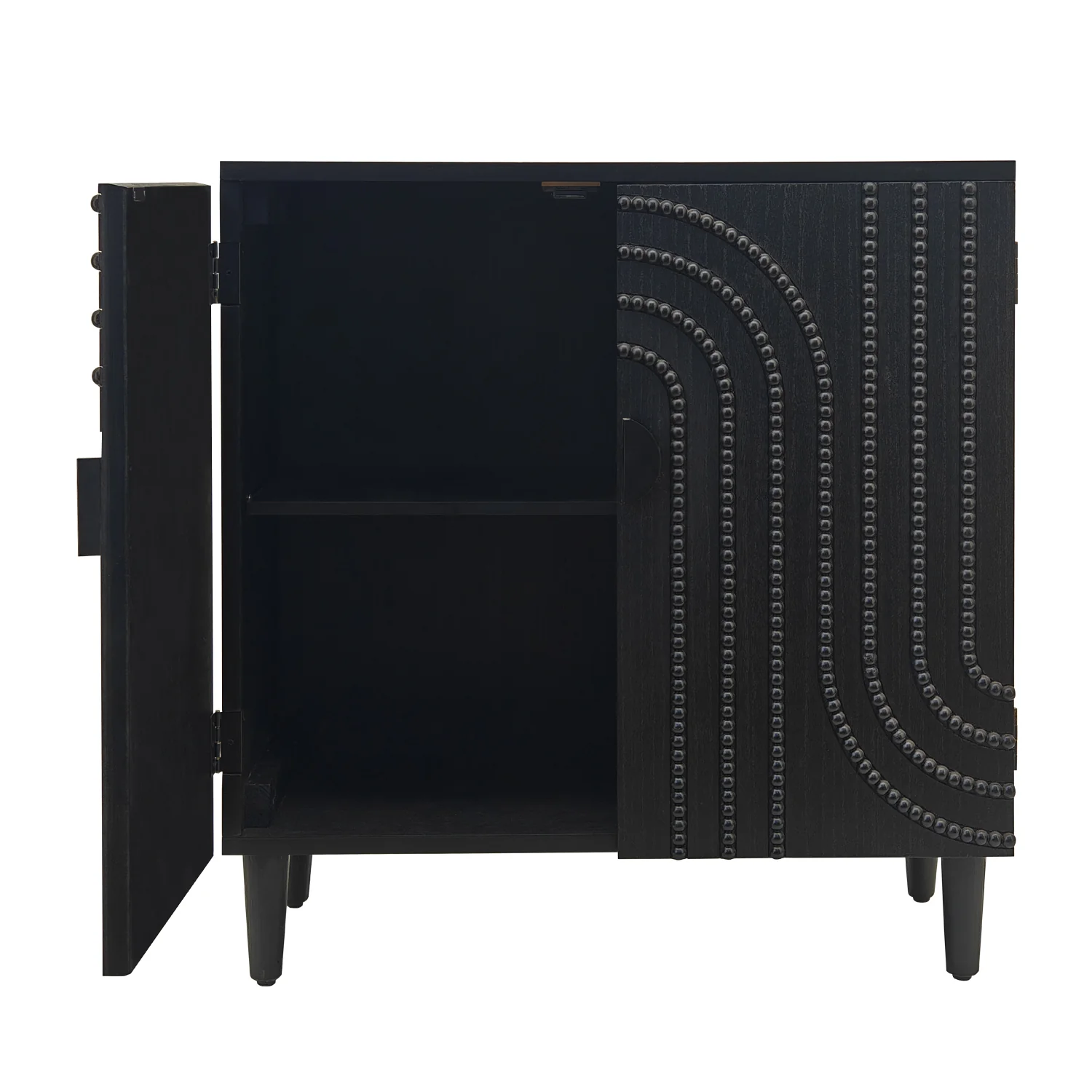 Modern Black Wood Storage Cabinet - Image 6