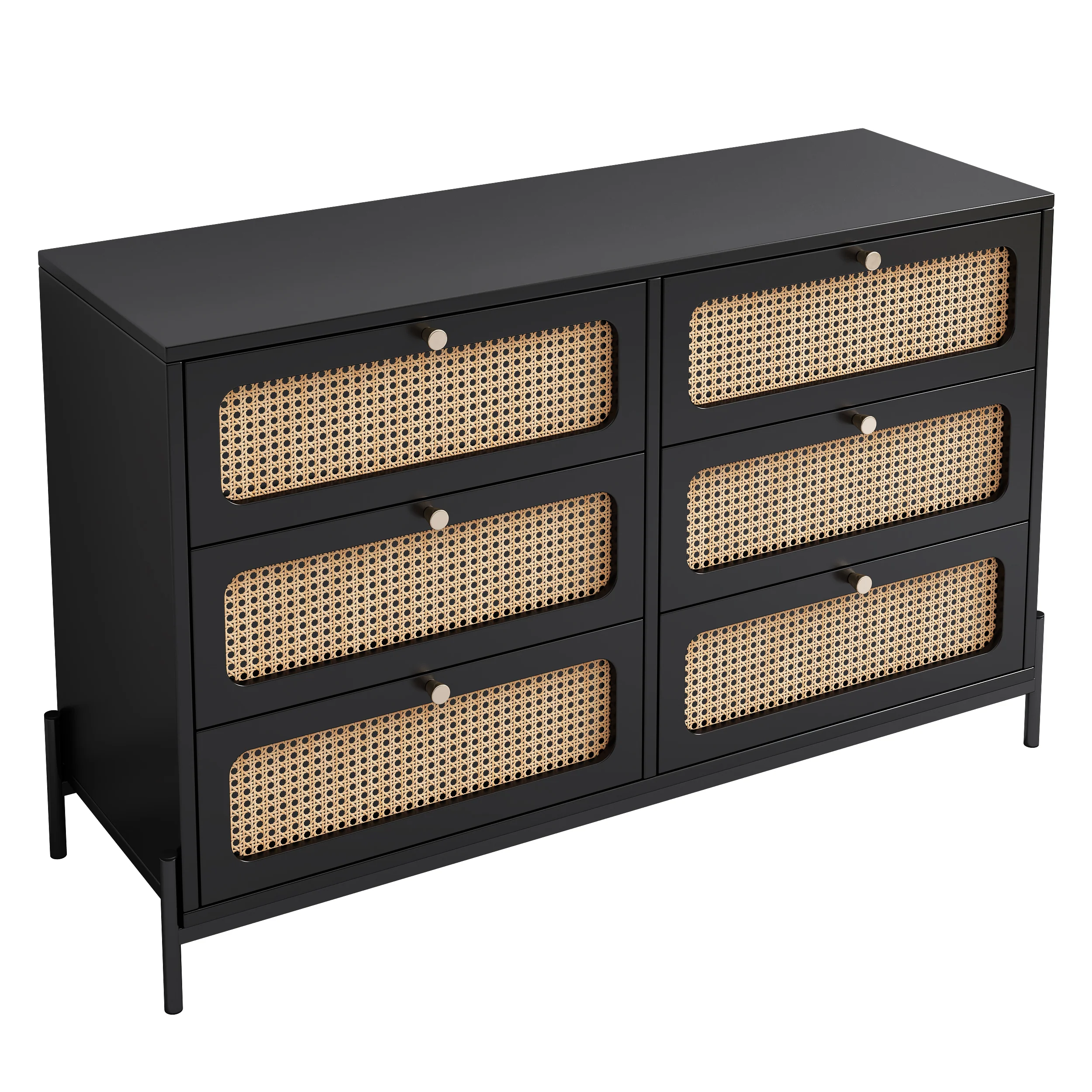 Modern Cannage Rattan Storage Cabinet - Image 6