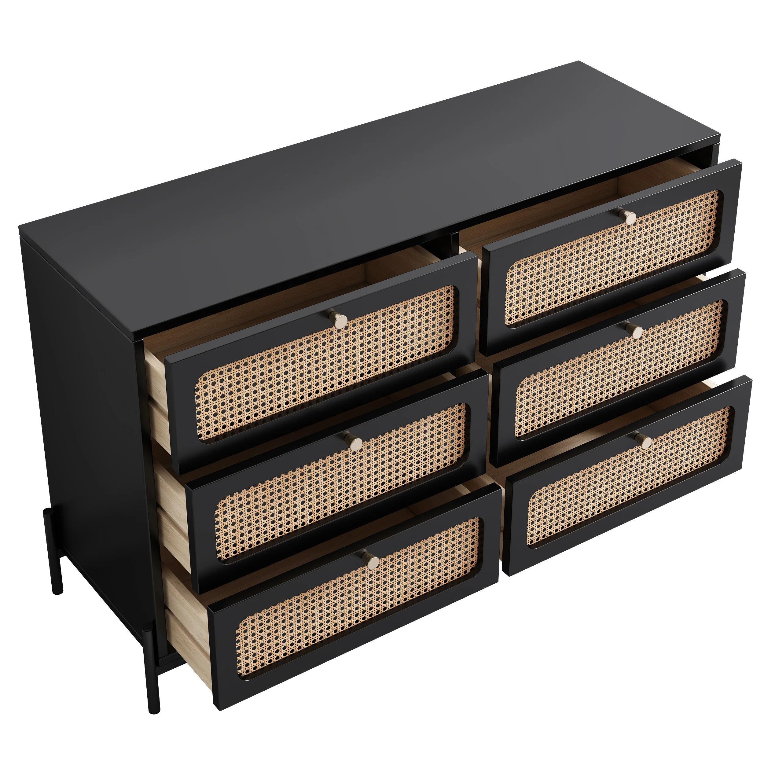 Modern Cannage Rattan Storage Cabinet - Image 7