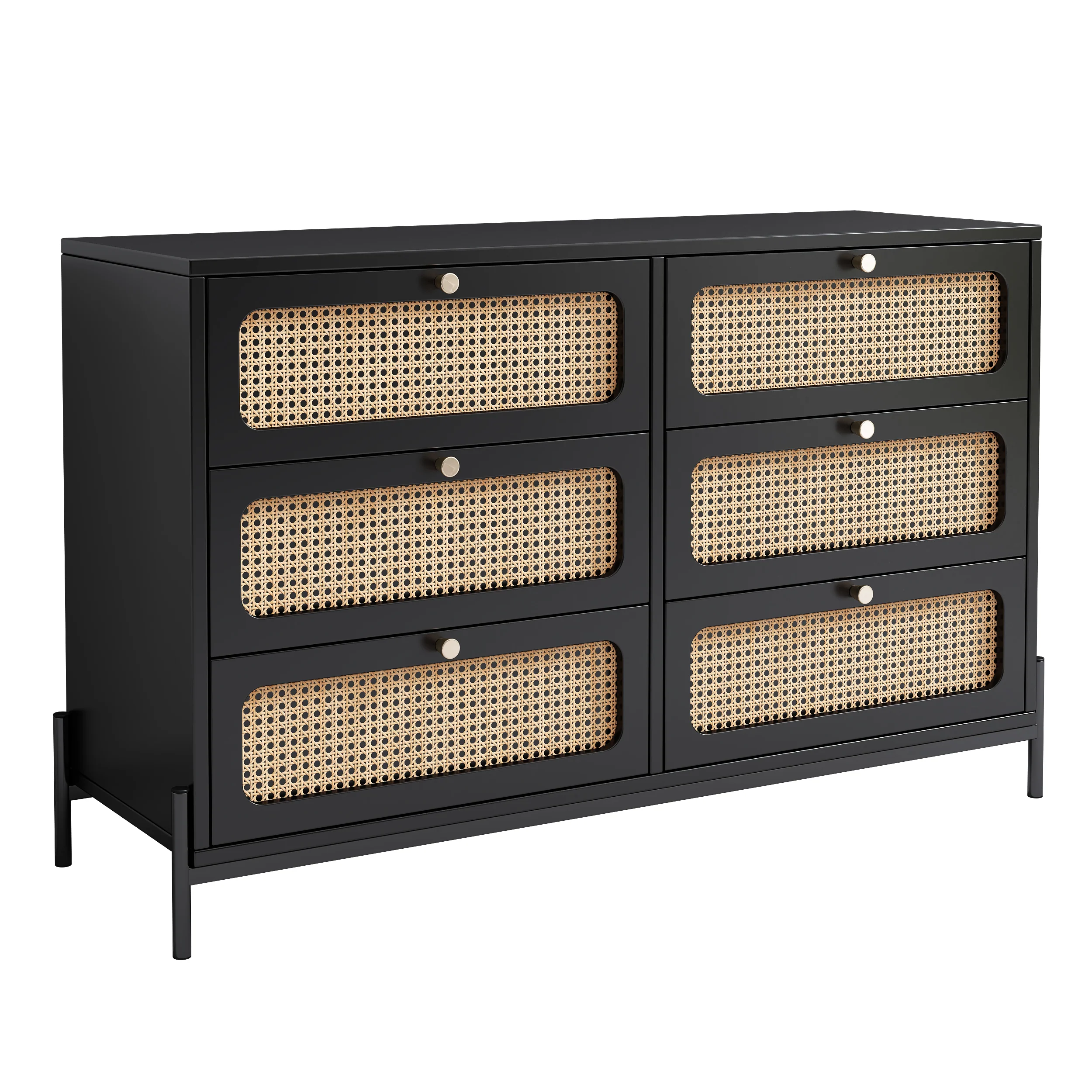 Modern Cannage Rattan Storage Cabinet - Image 8