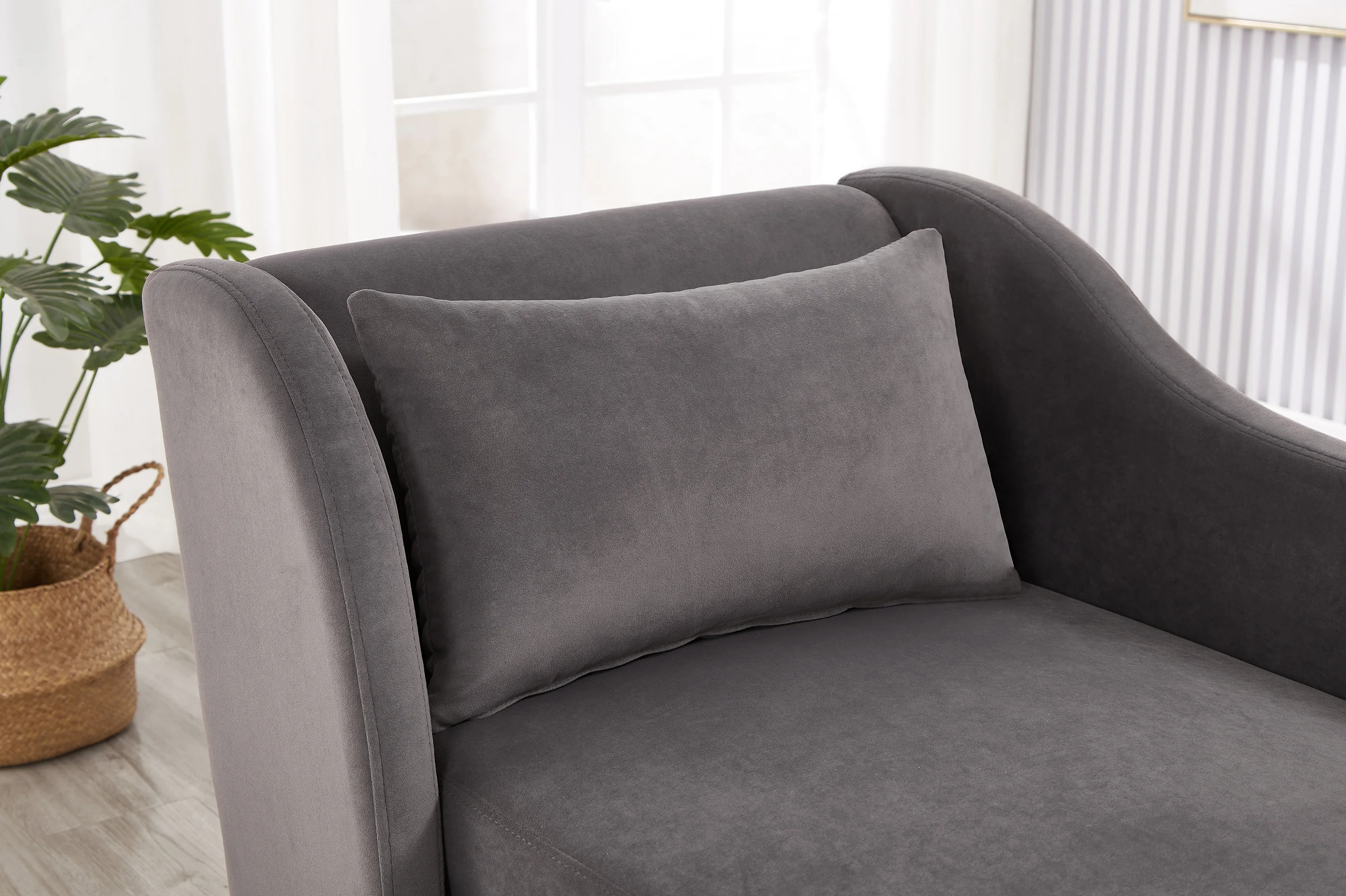 Modern Velvet Upholstered Chaise Lounge Chair - Image 15