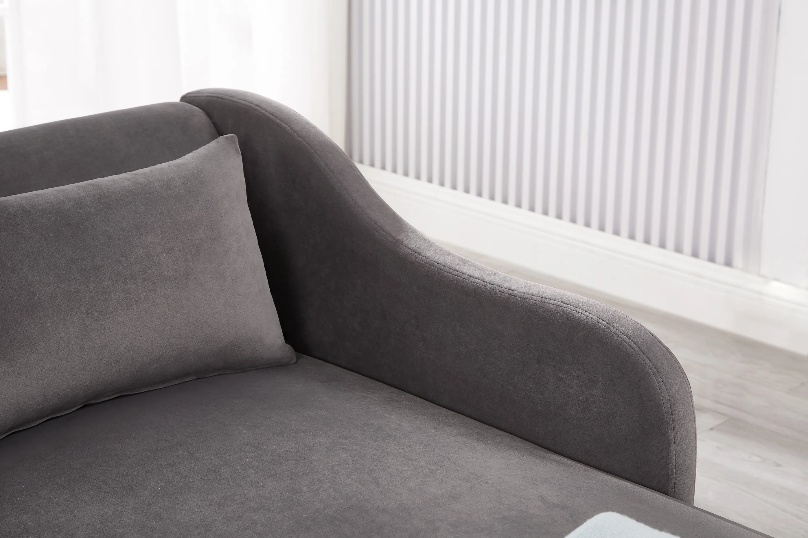 Modern Velvet Upholstered Chaise Lounge Chair - Image 16