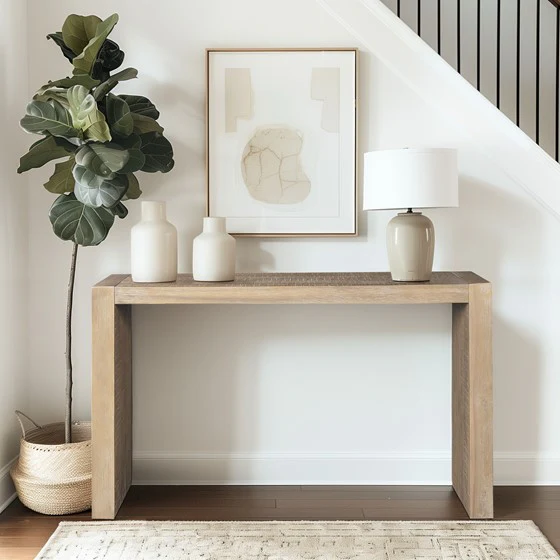 Solid Wood Waterfall Console Table - Image 6