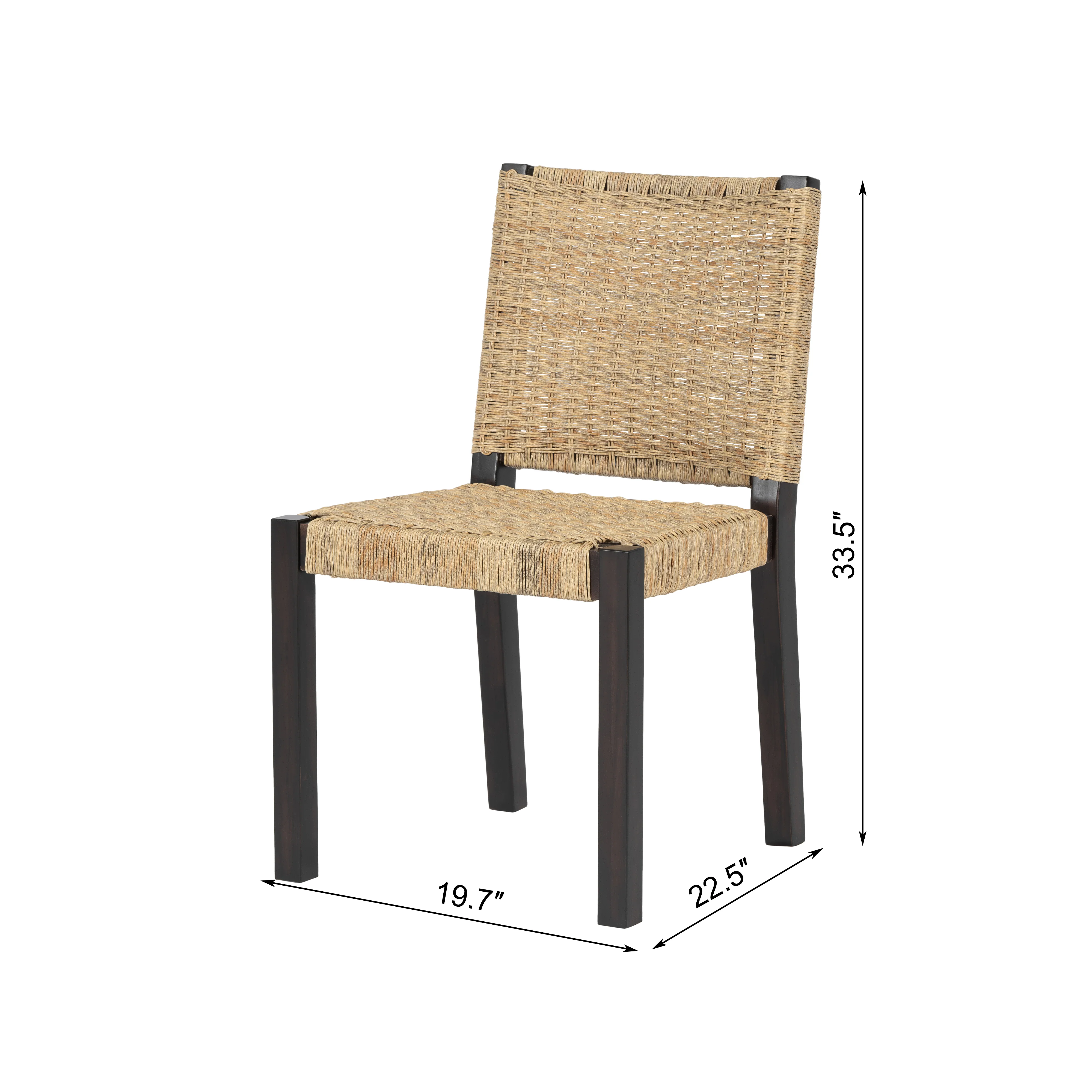 Modern Farmhouse Extendable Dining Table Set with Solid Wood Rattan Chairs - Image 8