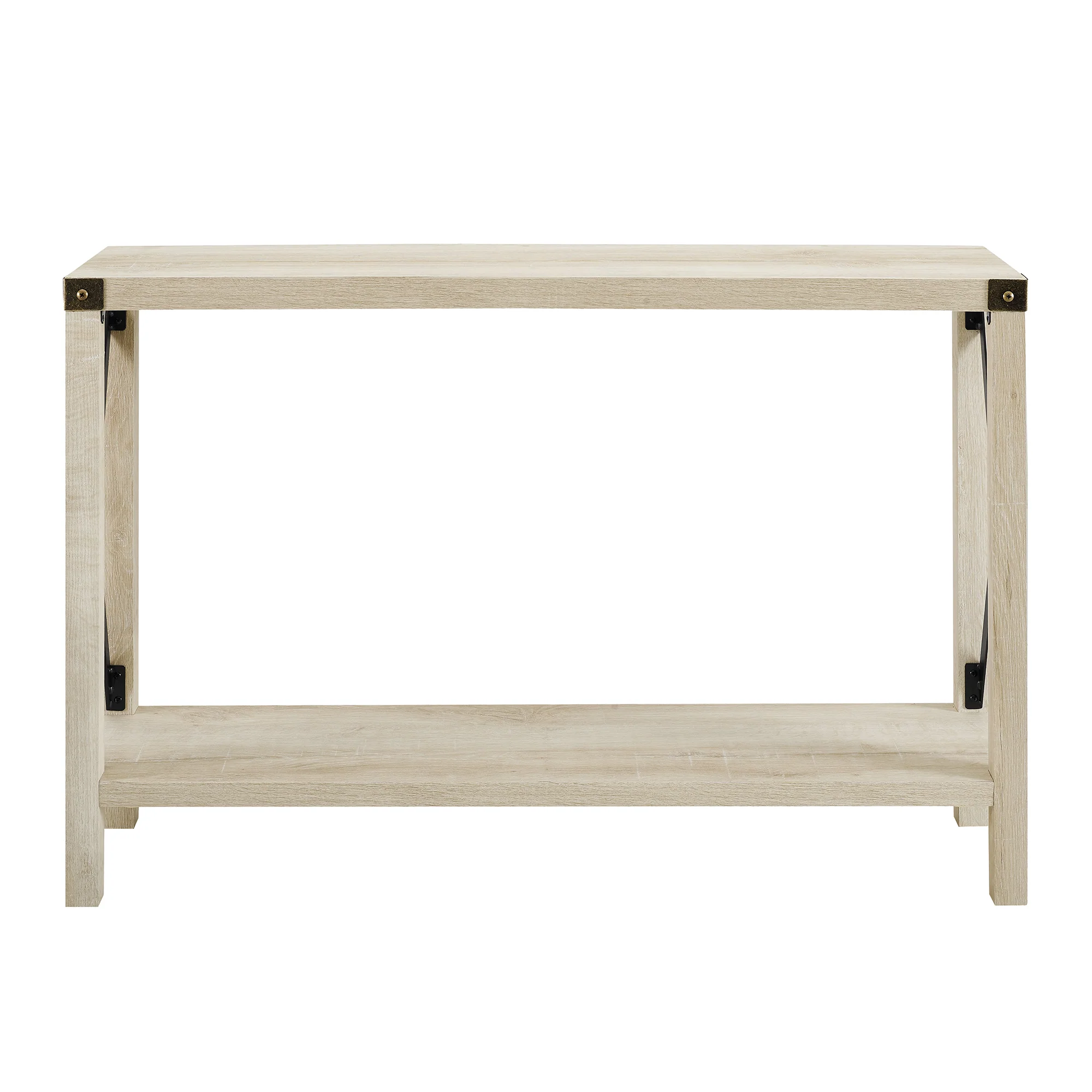 Modern Farmhouse Metal-X Entry Table with Lower Shelf - Image 2