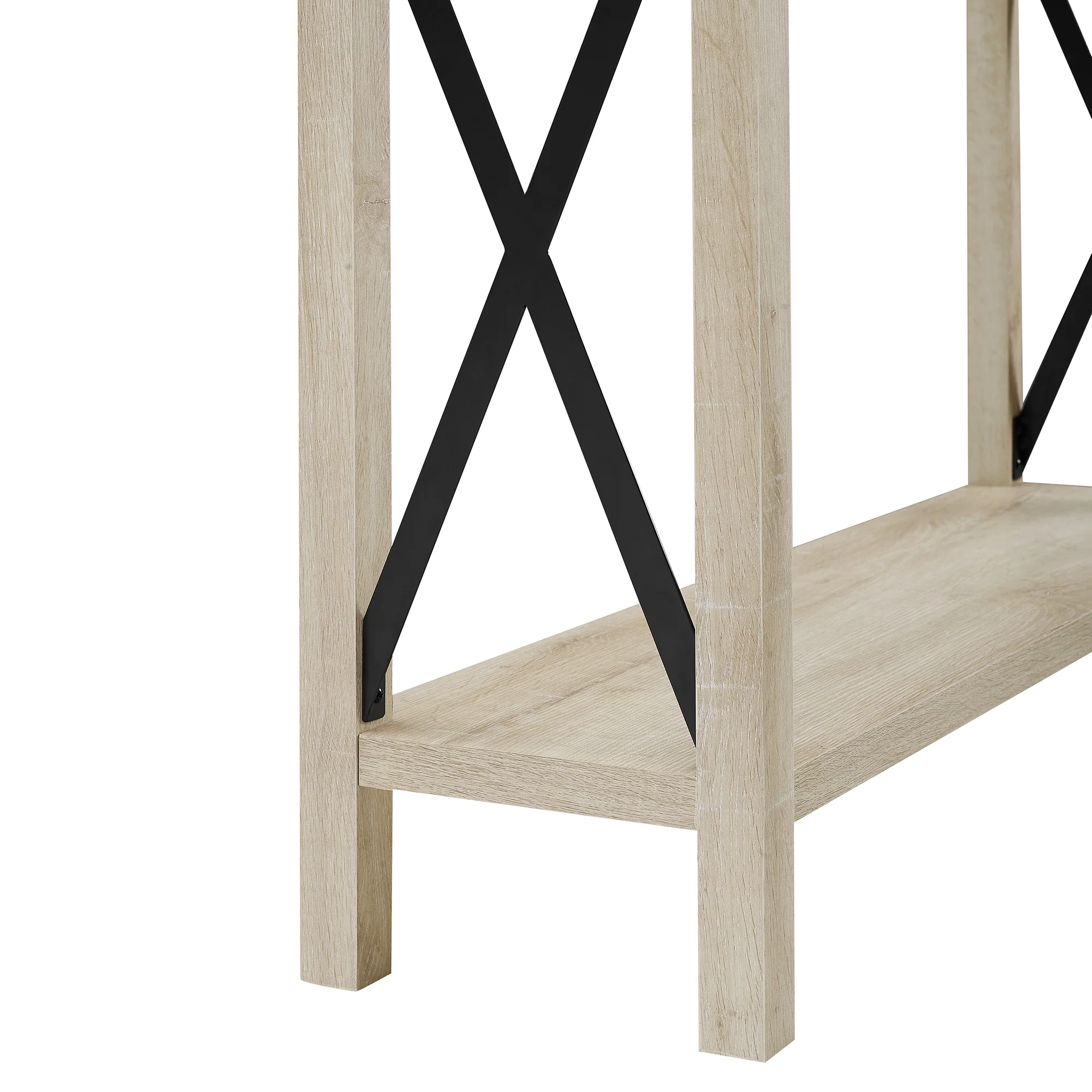 Modern Farmhouse Metal-X Entry Table with Lower Shelf - Image 3