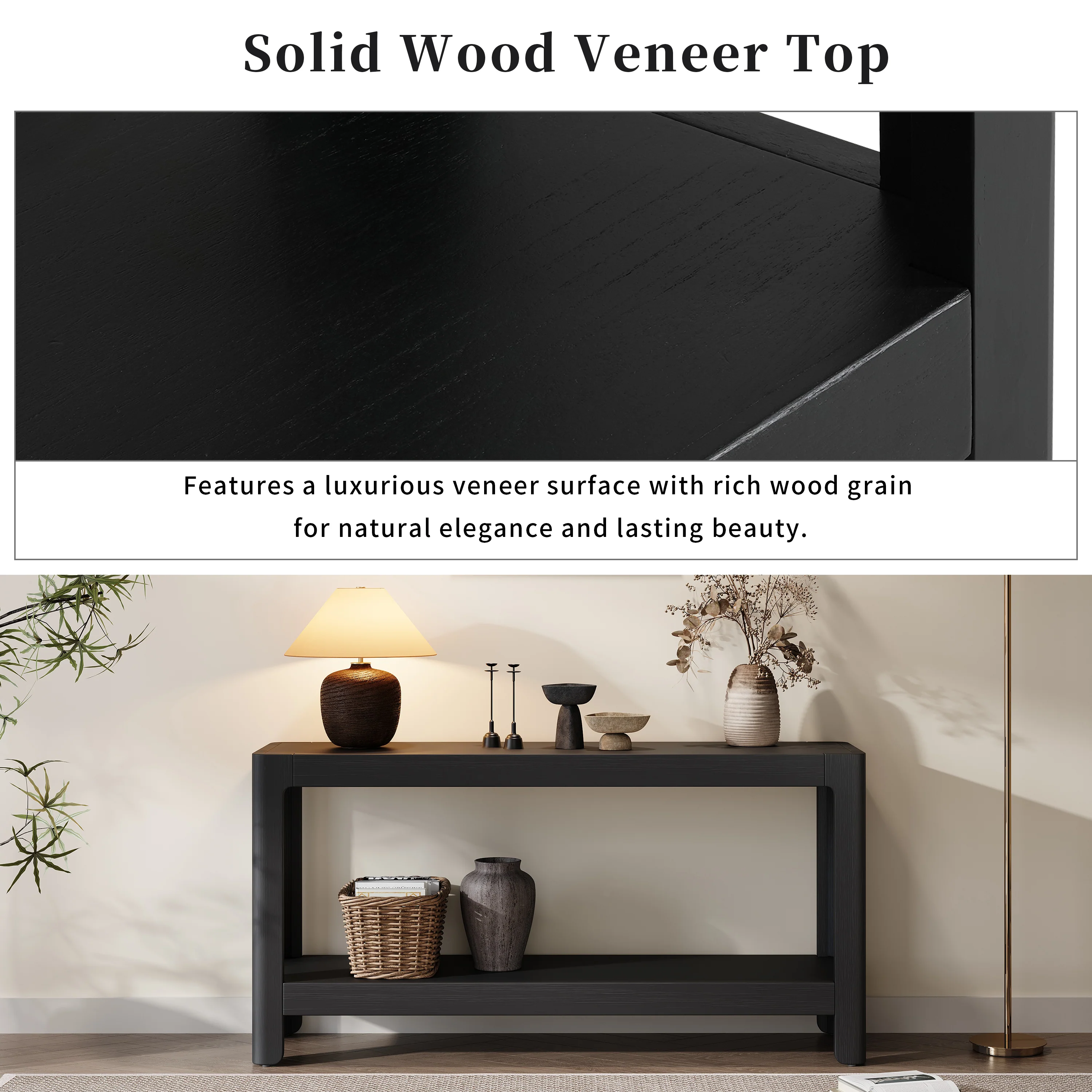 Modern Farmhouse Minimalist Rounded Console Table - Image 14