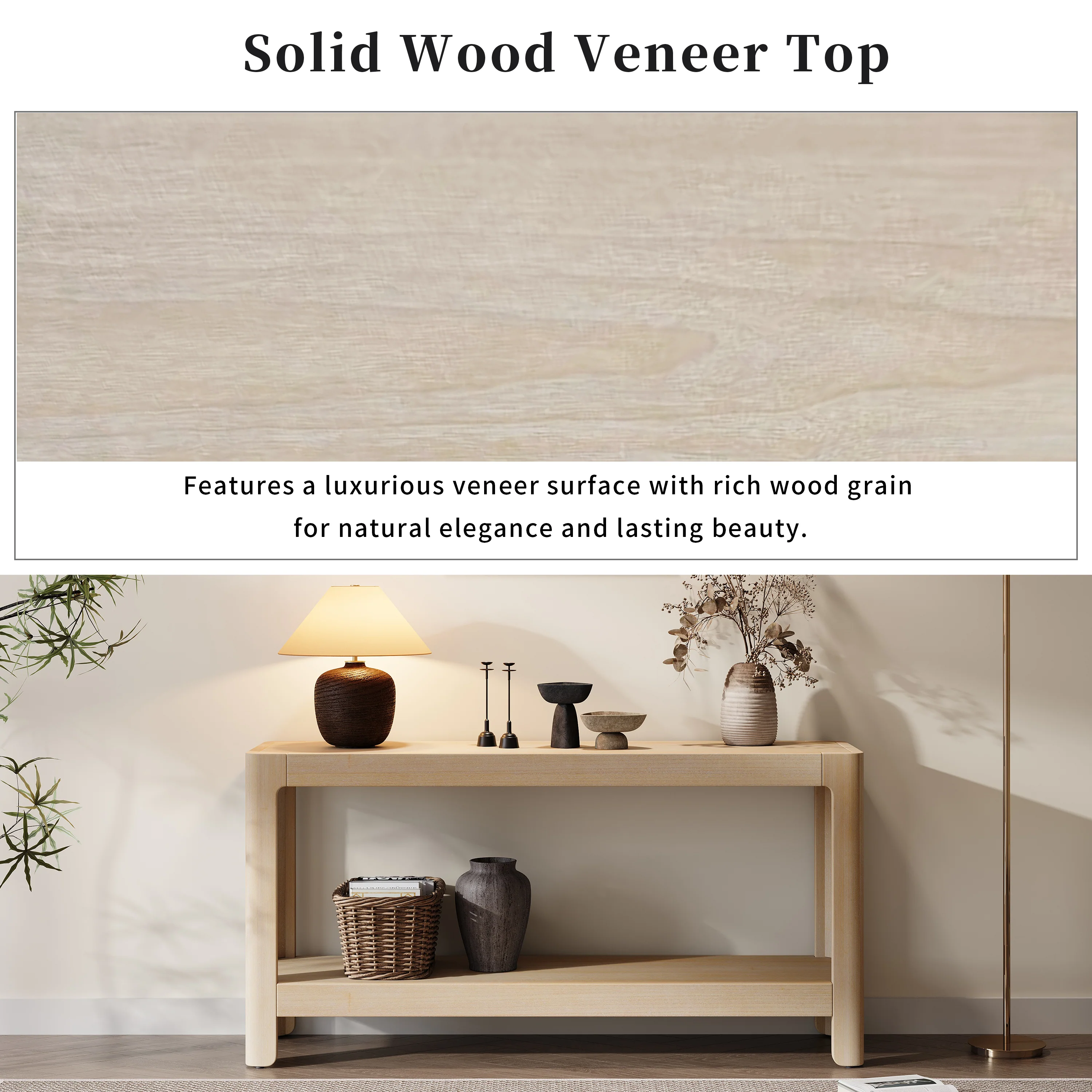 Modern Farmhouse Minimalist Rounded Console Table - Image 23