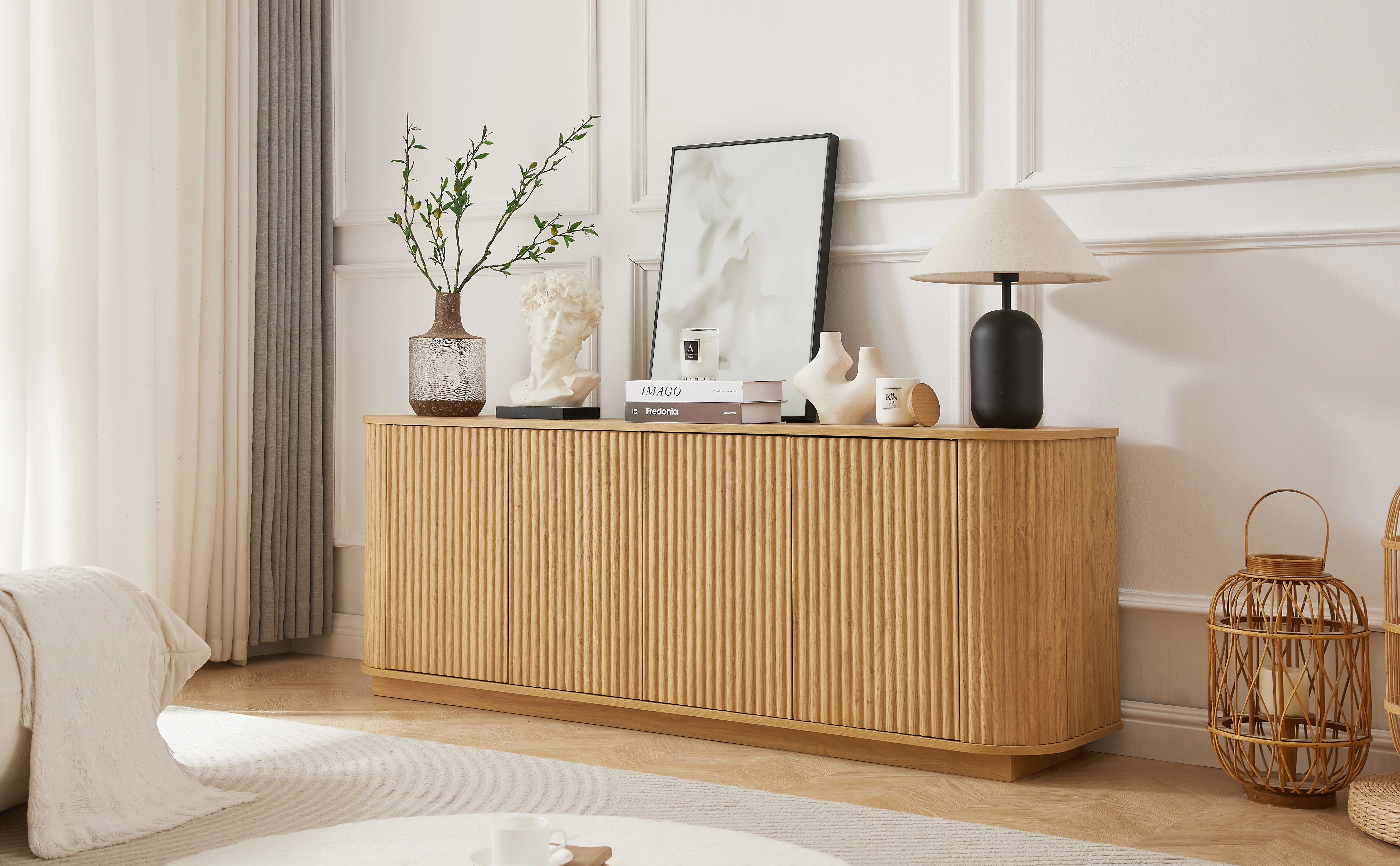 Modern Fluted Sideboard Storage Cabinet - Image 10