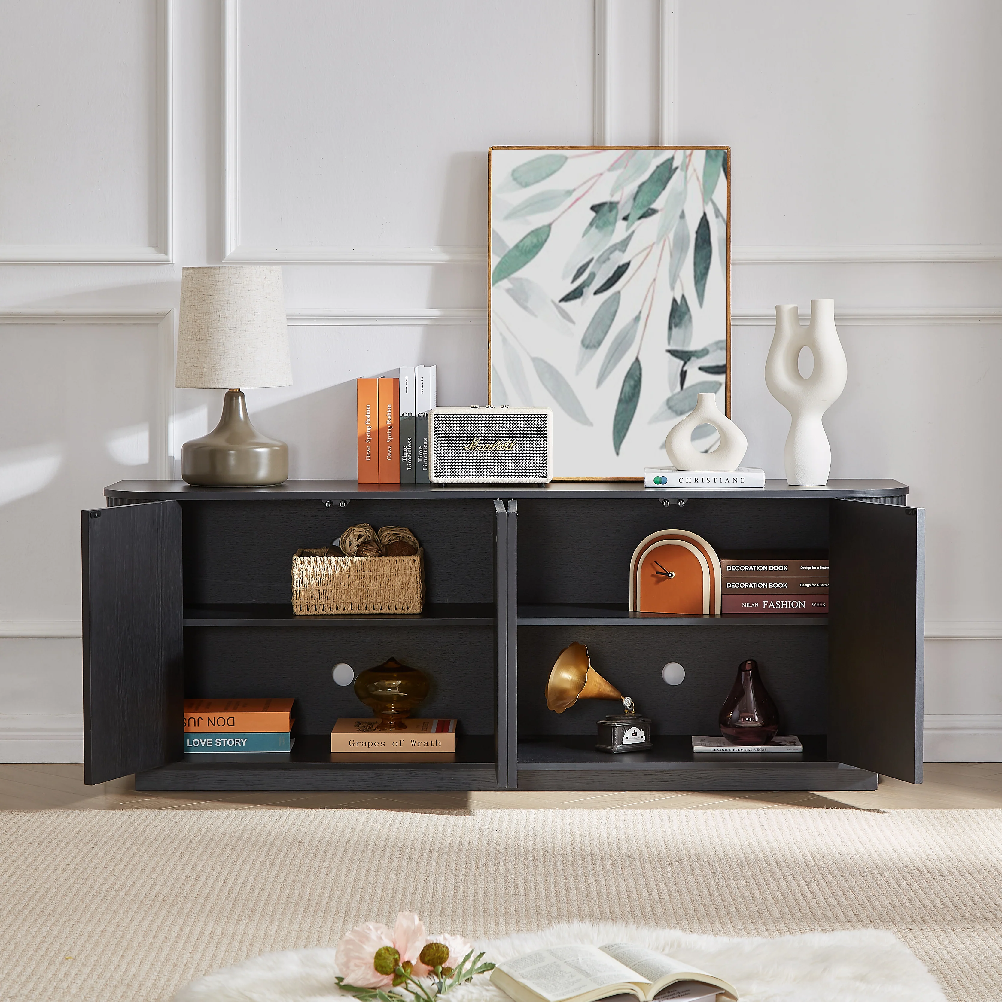 Modern Fluted Sideboard Storage Cabinet - Image 14