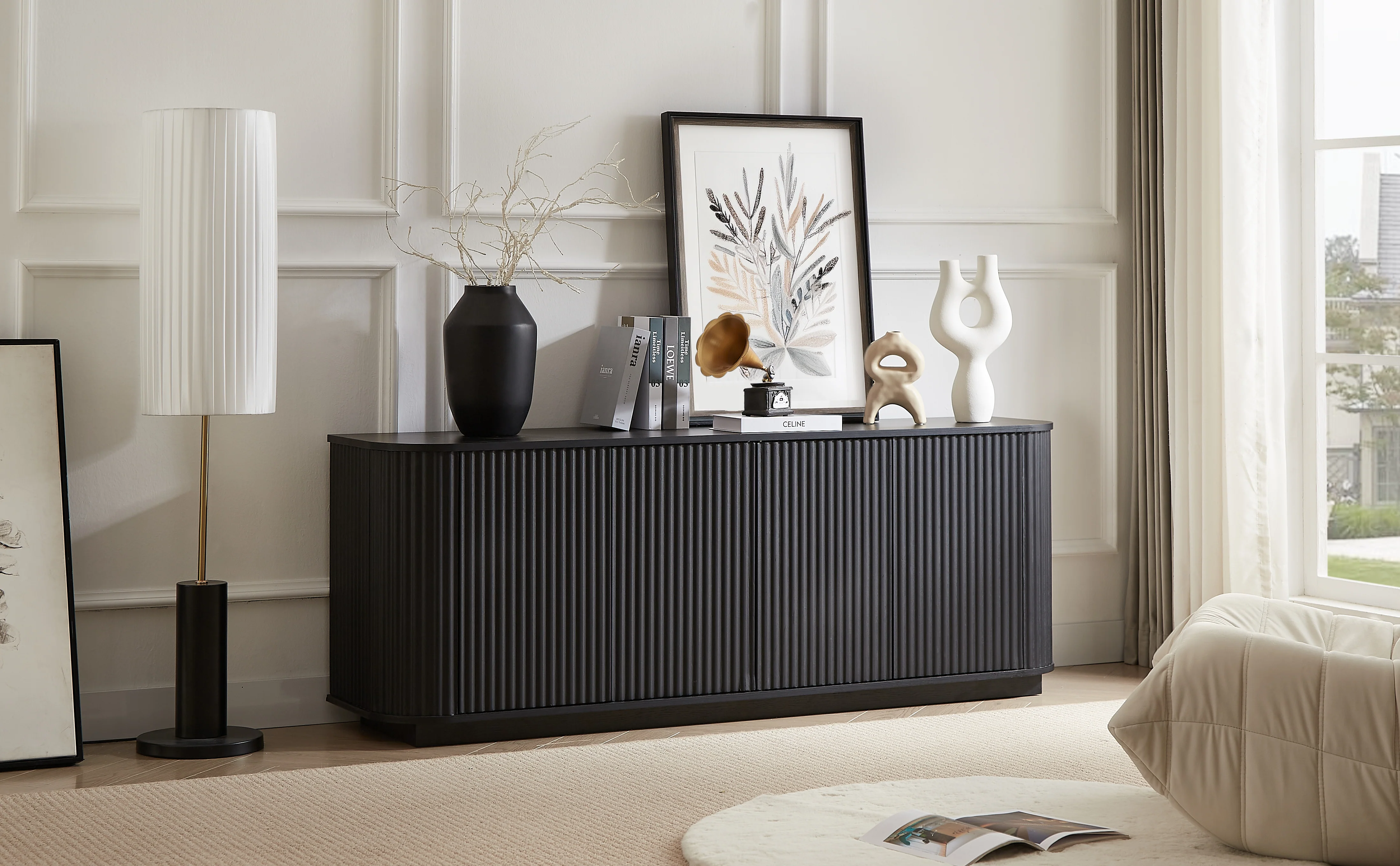Modern Fluted Sideboard Storage Cabinet - Image 16