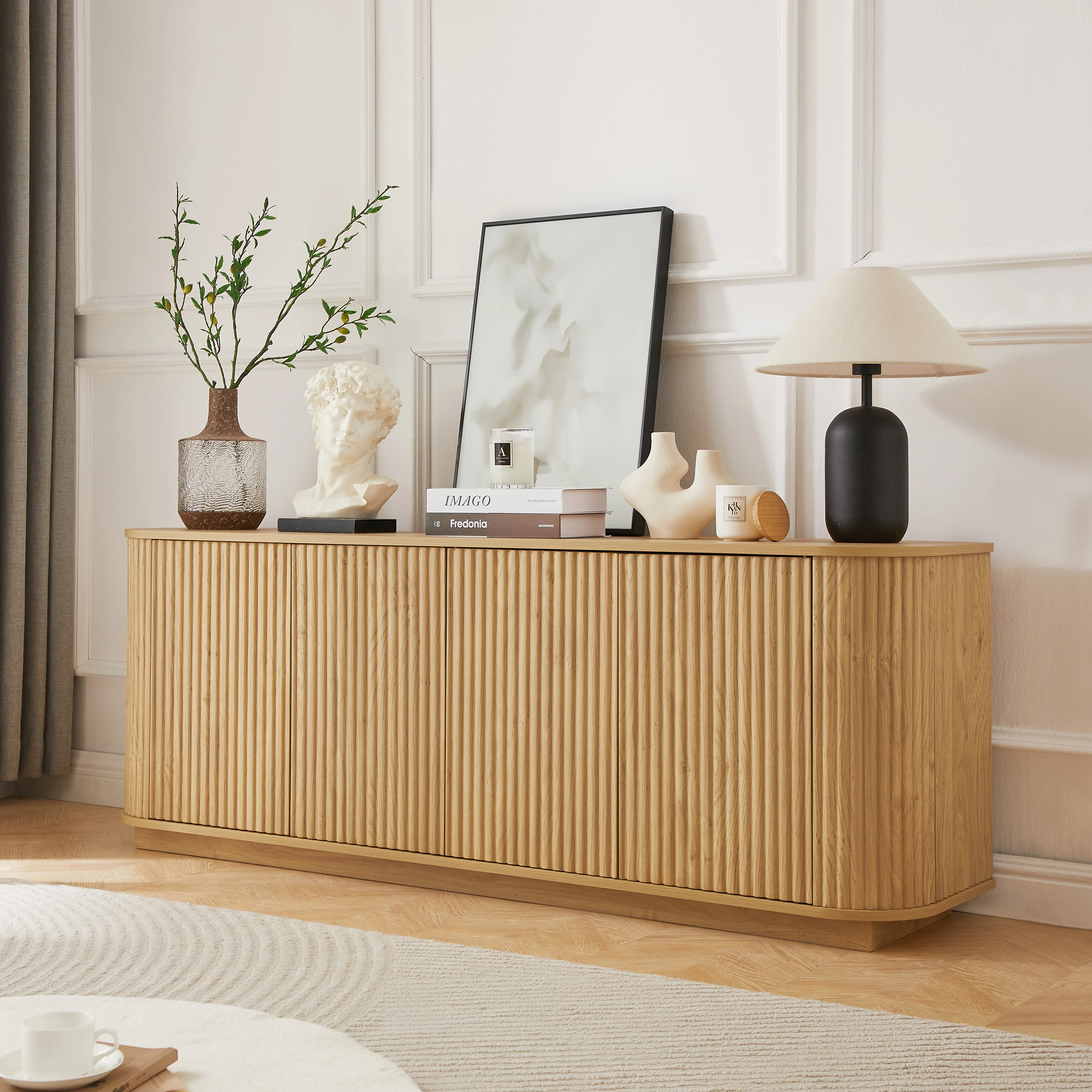 Modern Fluted Sideboard Storage Cabinet - Image 2