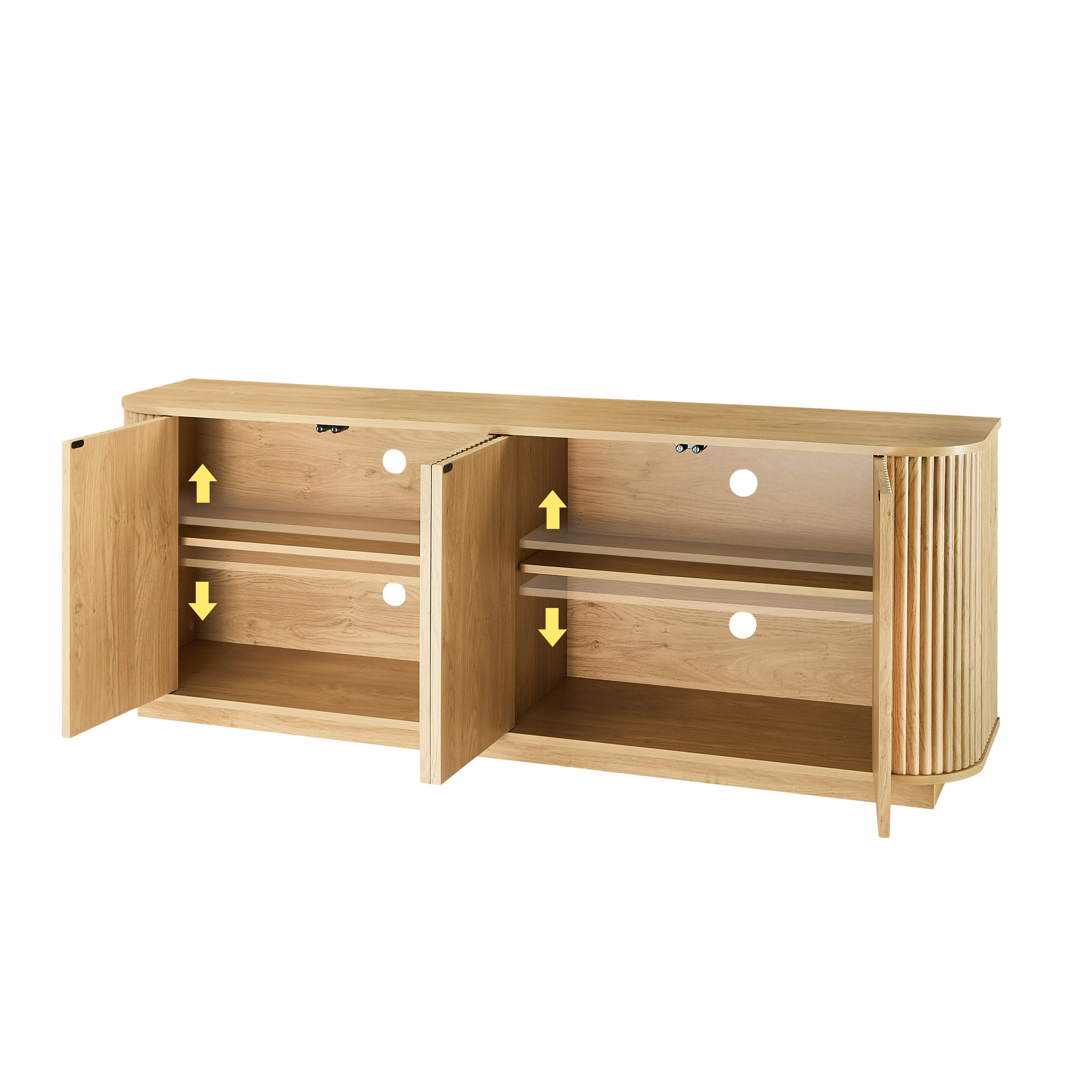 Modern Fluted Sideboard Storage Cabinet - Image 4
