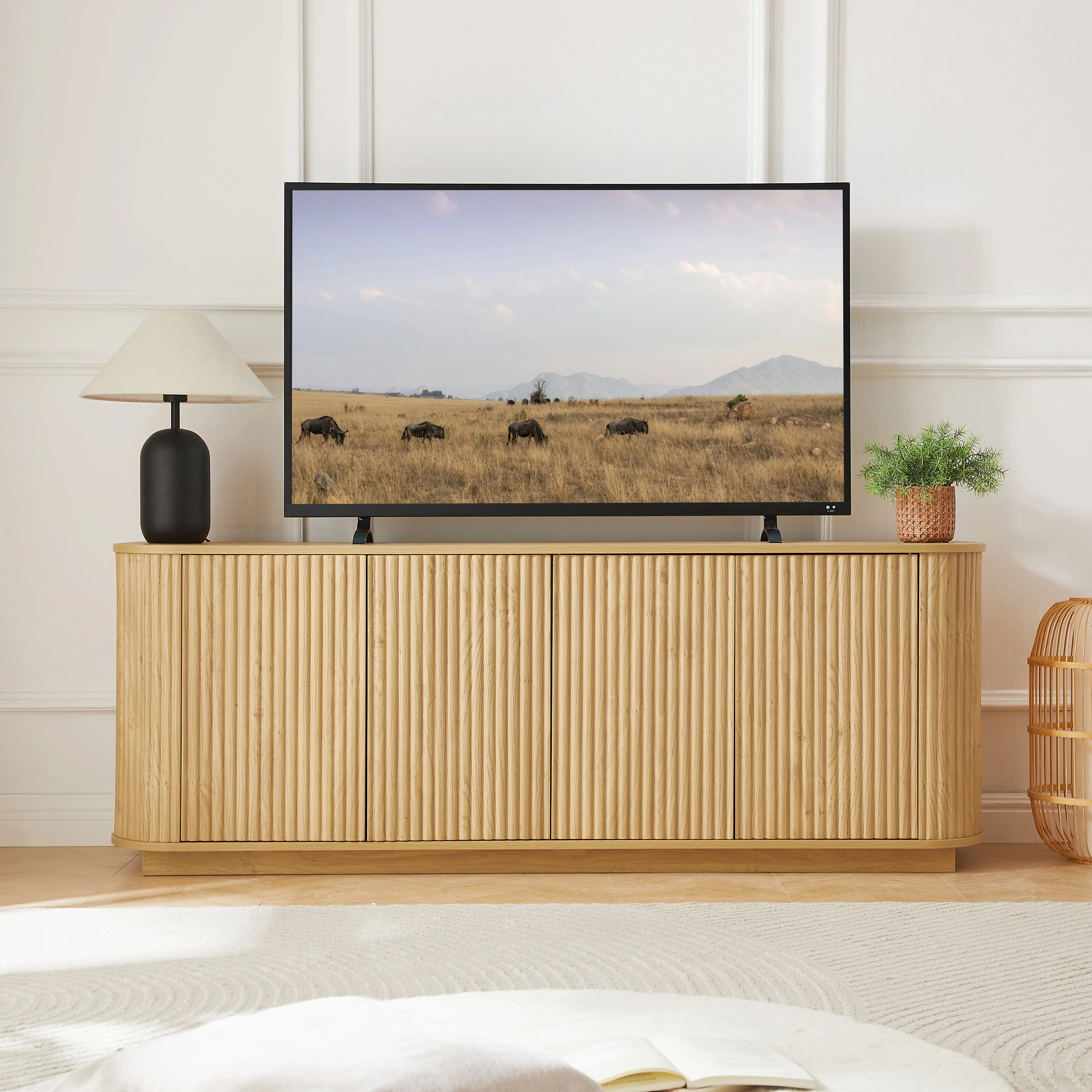 Modern Fluted Sideboard Storage Cabinet - Image 8