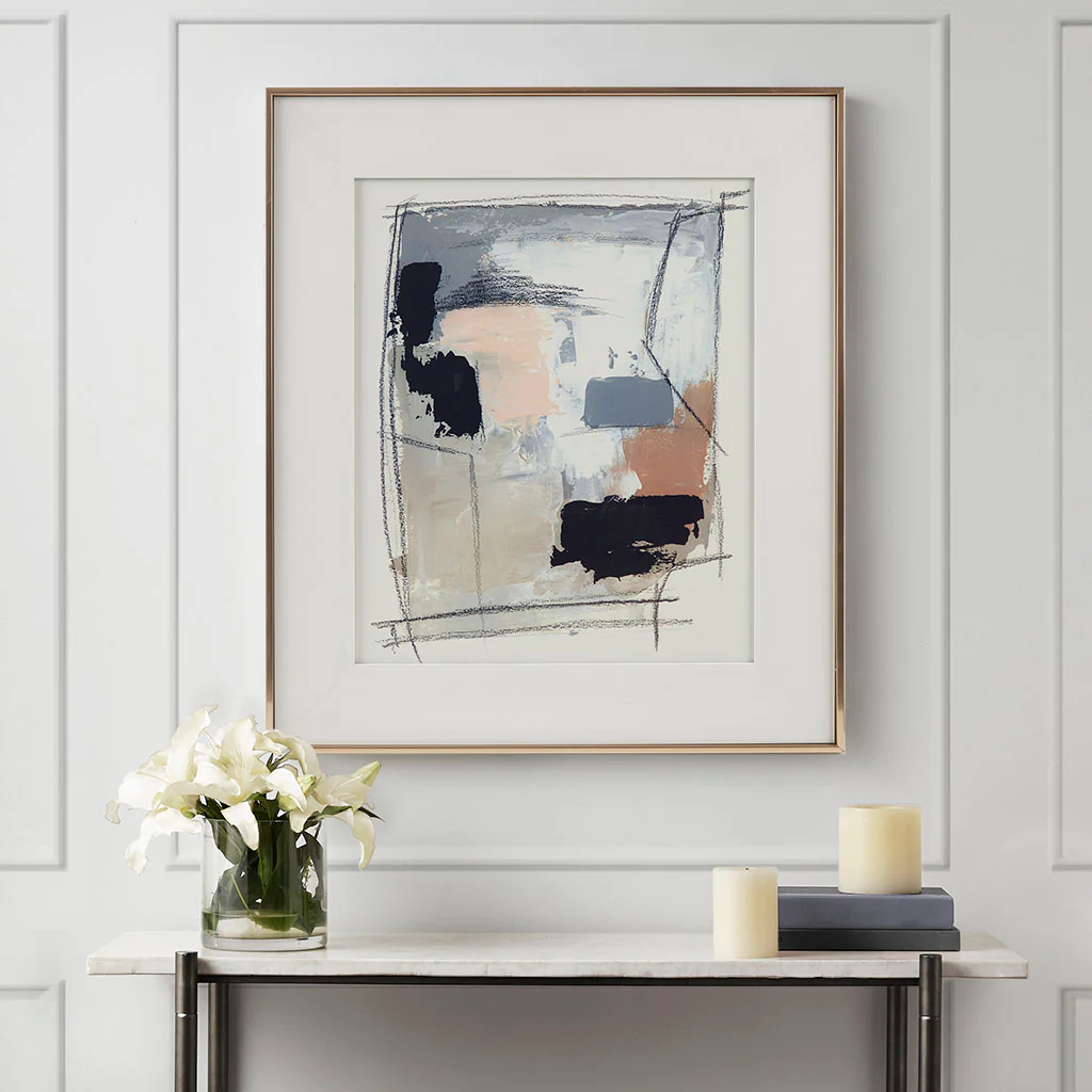 Modern Framed Glass and Gallery Matted Wall Art
