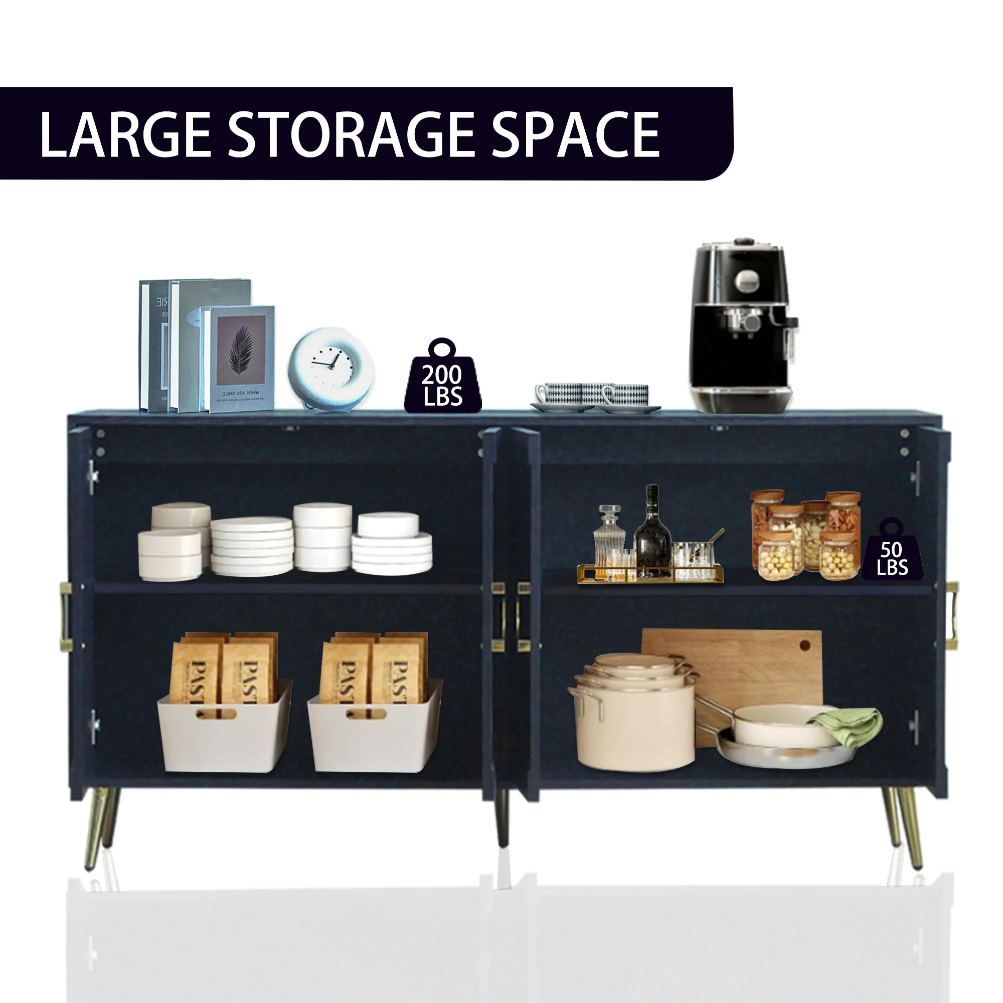 Modern Lacquered 4 Door Wooden Cabinet - Image 20