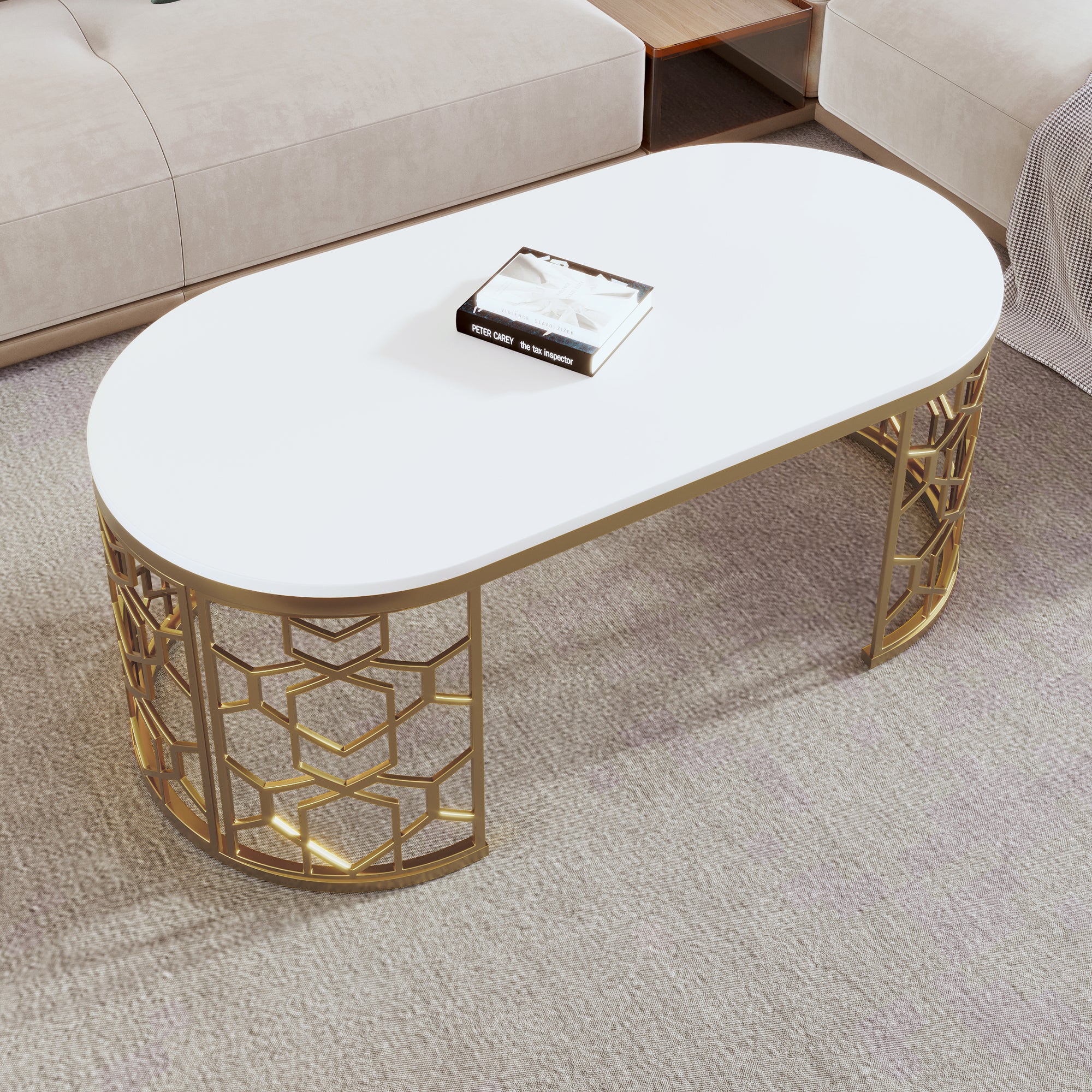 Modern Oval Coffee Table - Image 2