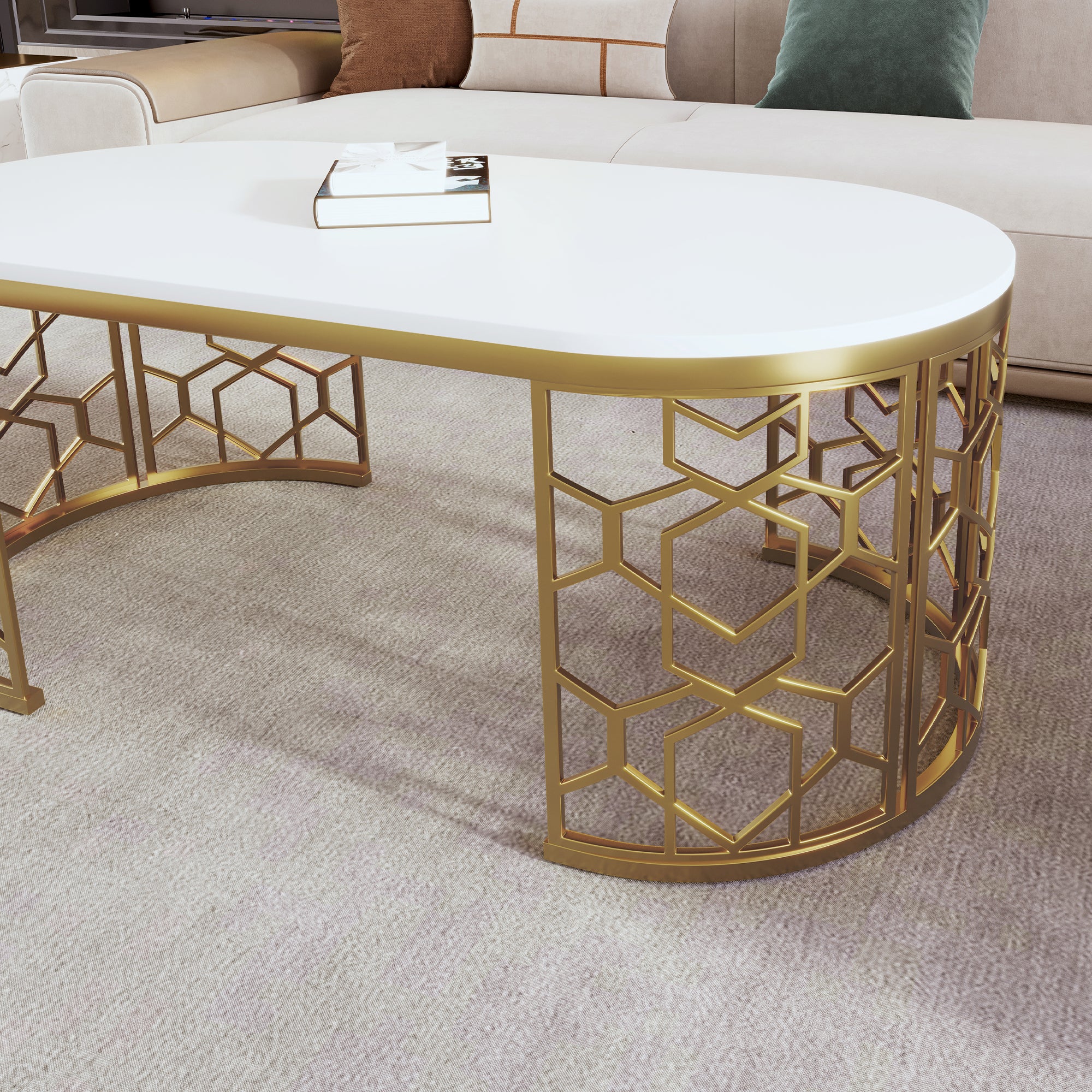 Modern Oval Coffee Table - Image 3
