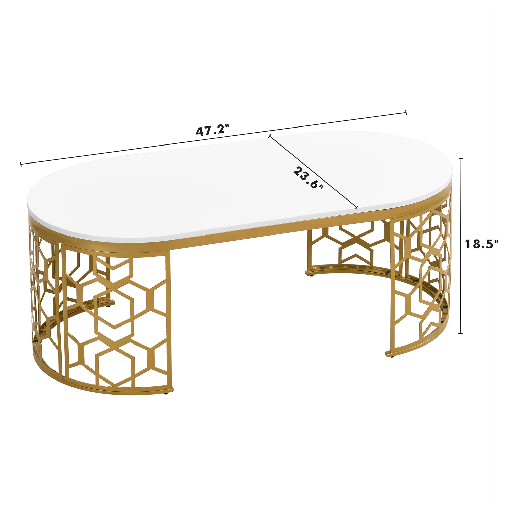 Modern Oval Coffee Table - Image 7