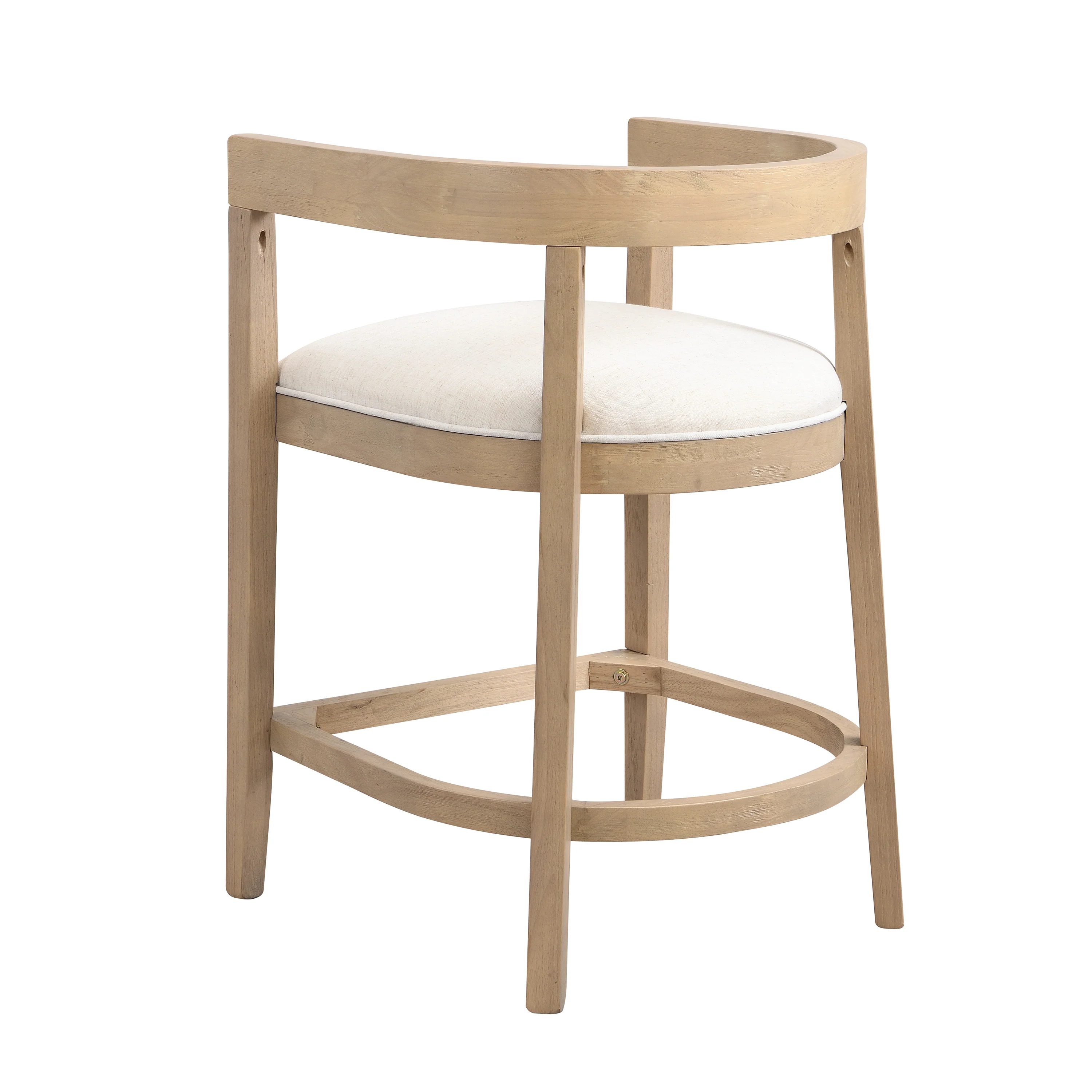 Modern Rubberwood Counter Stool Set with Upholstered Seats - Image 12