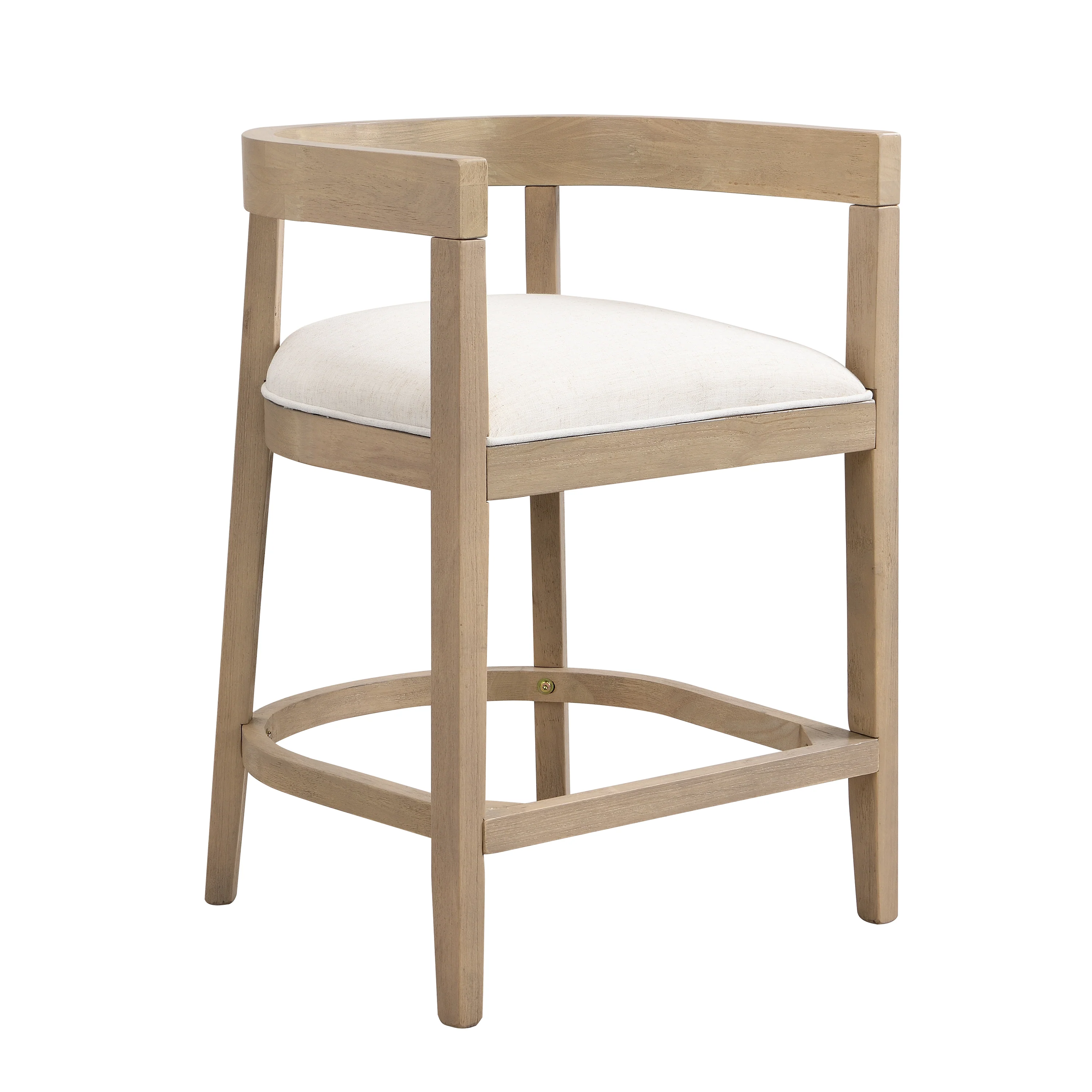 Modern Rubberwood Counter Stool Set with Upholstered Seats - Image 13