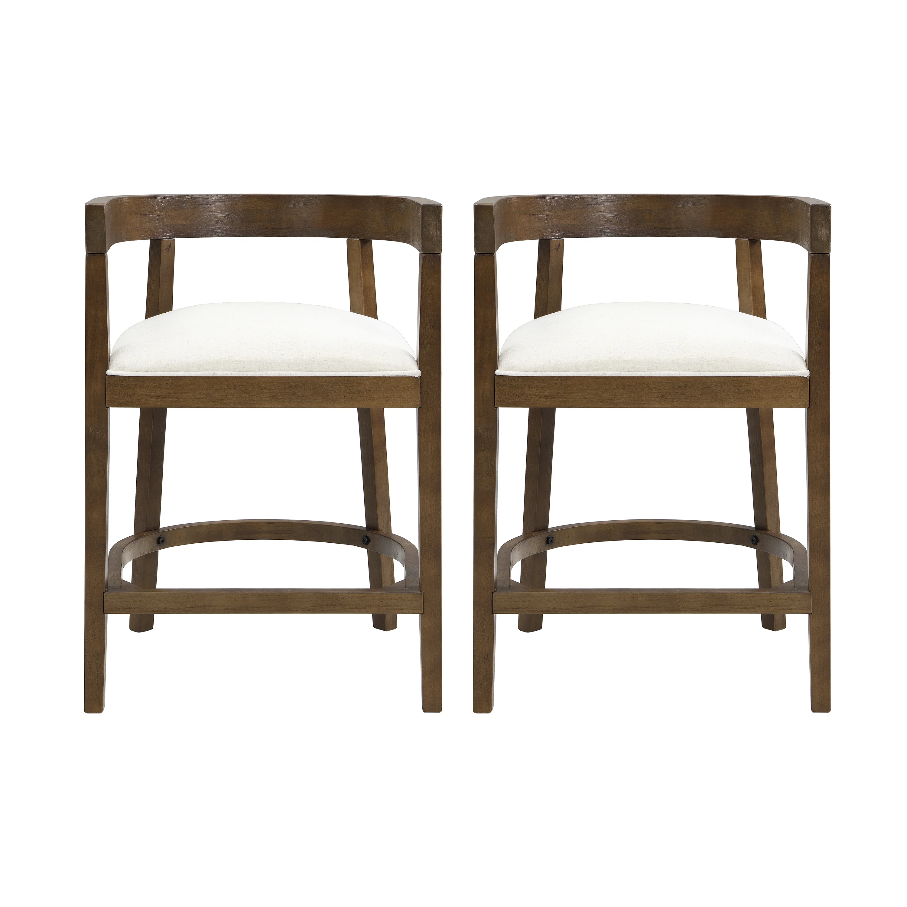 Modern Rubberwood Counter Stool Set with Upholstered Seats - Image 21