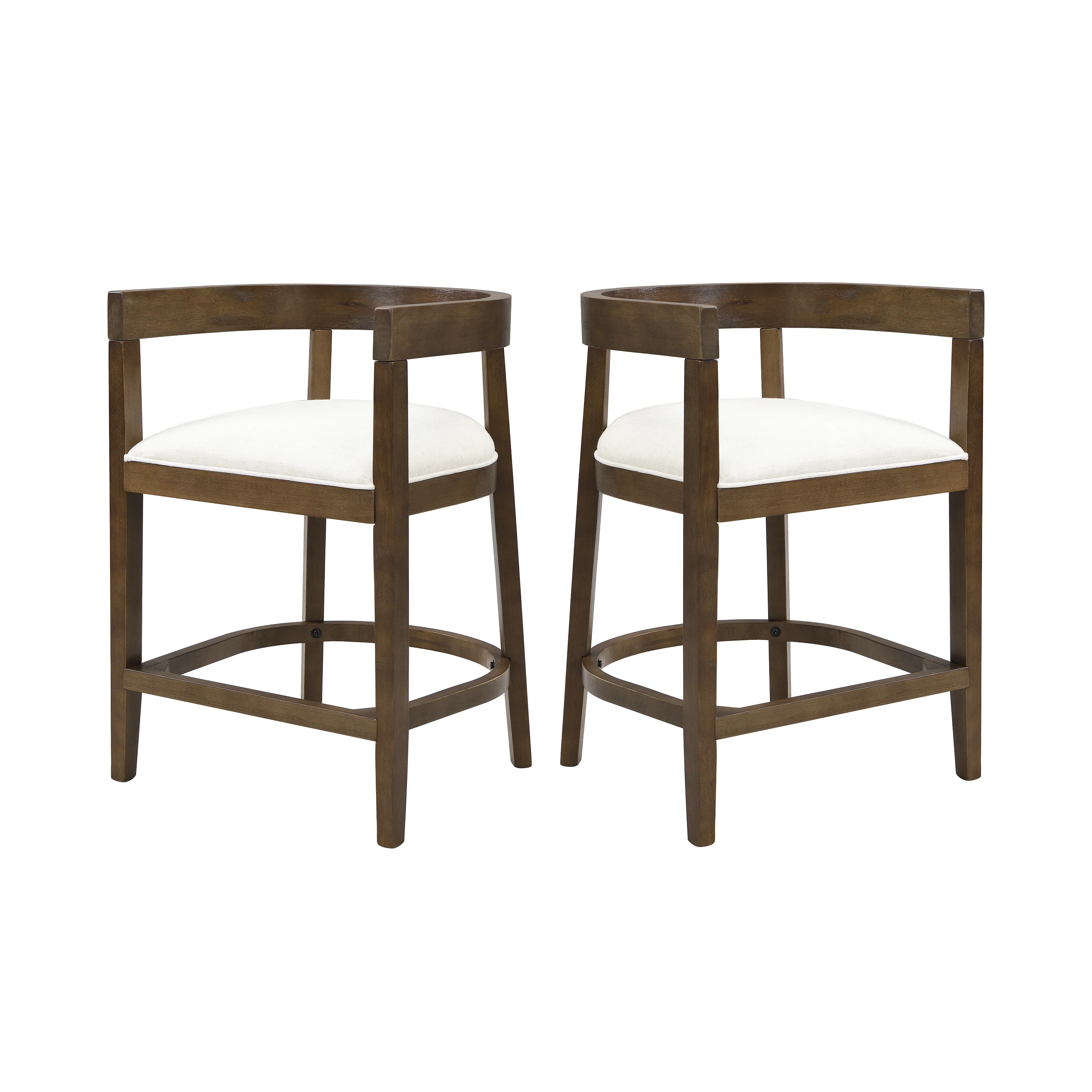 Modern Rubberwood Counter Stool Set with Upholstered Seats - Image 28