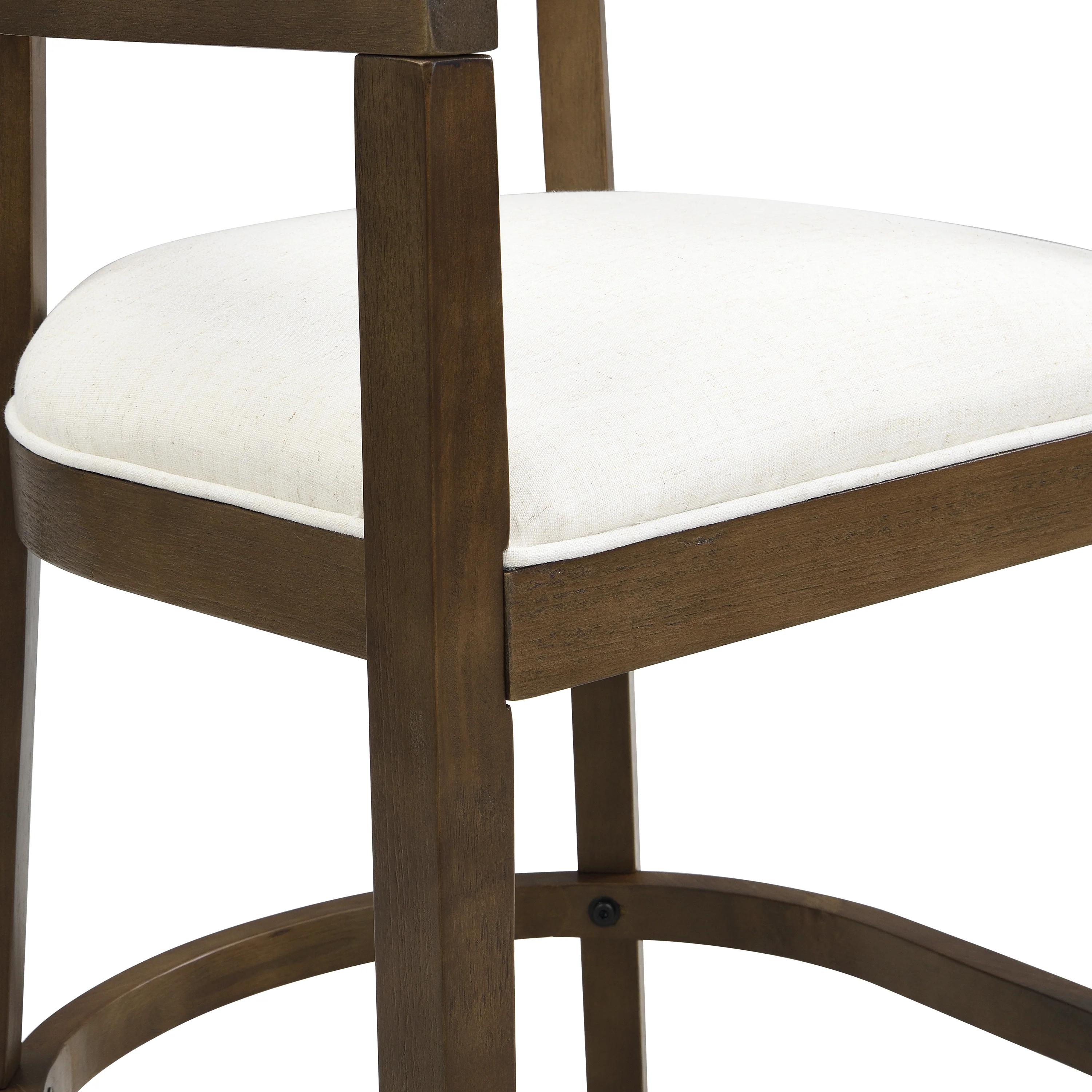 Modern Rubberwood Counter Stool Set with Upholstered Seats - Image 30