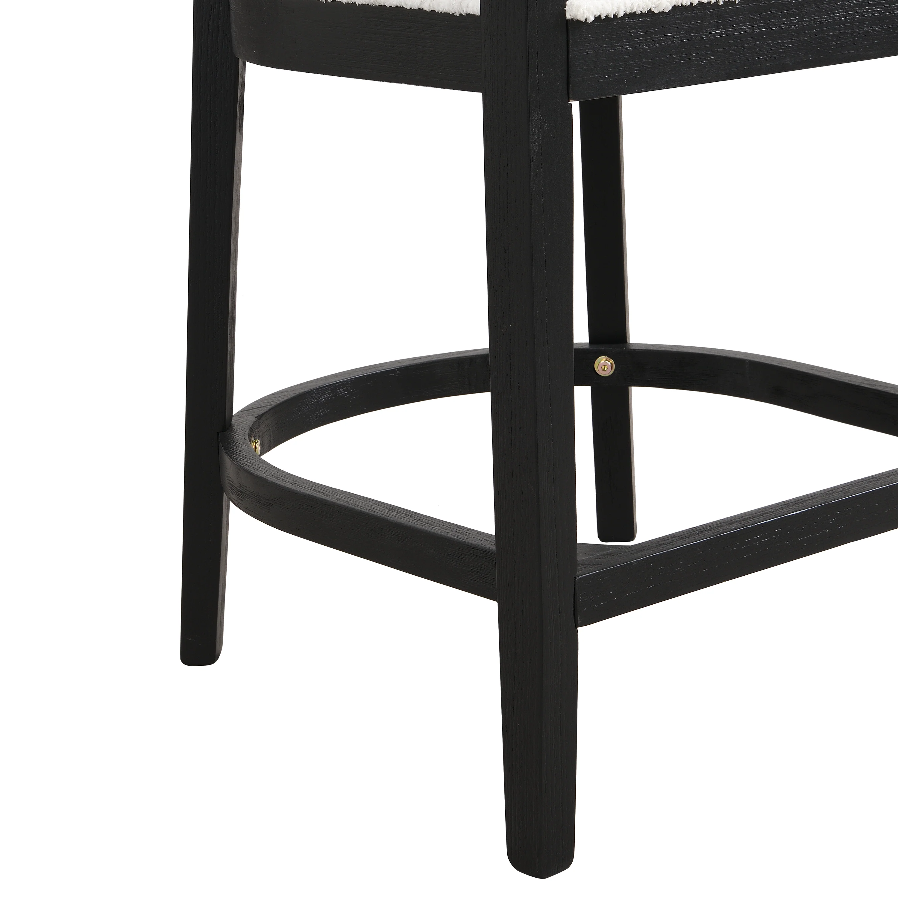 Modern Rubberwood Counter Stool Set with Upholstered Seats - Image 4