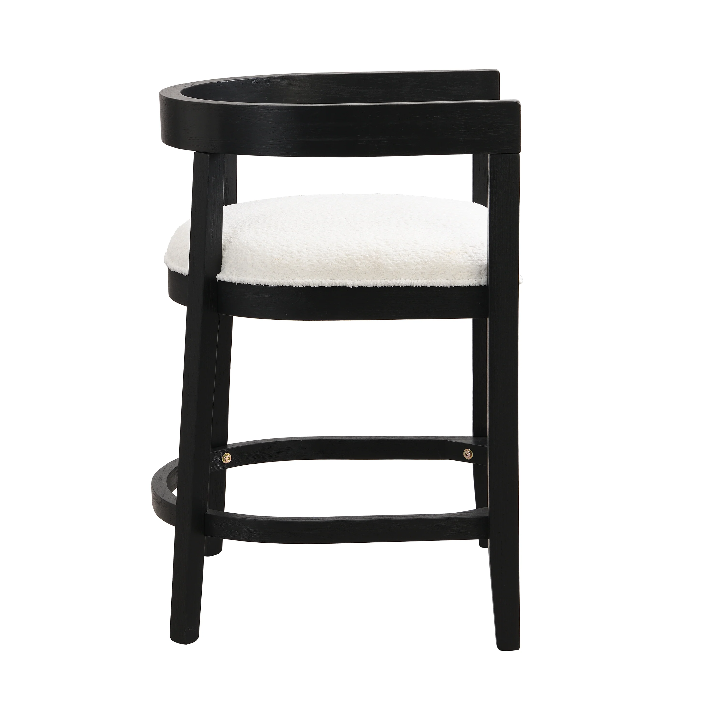 Modern Rubberwood Counter Stool Set with Upholstered Seats - Image 7