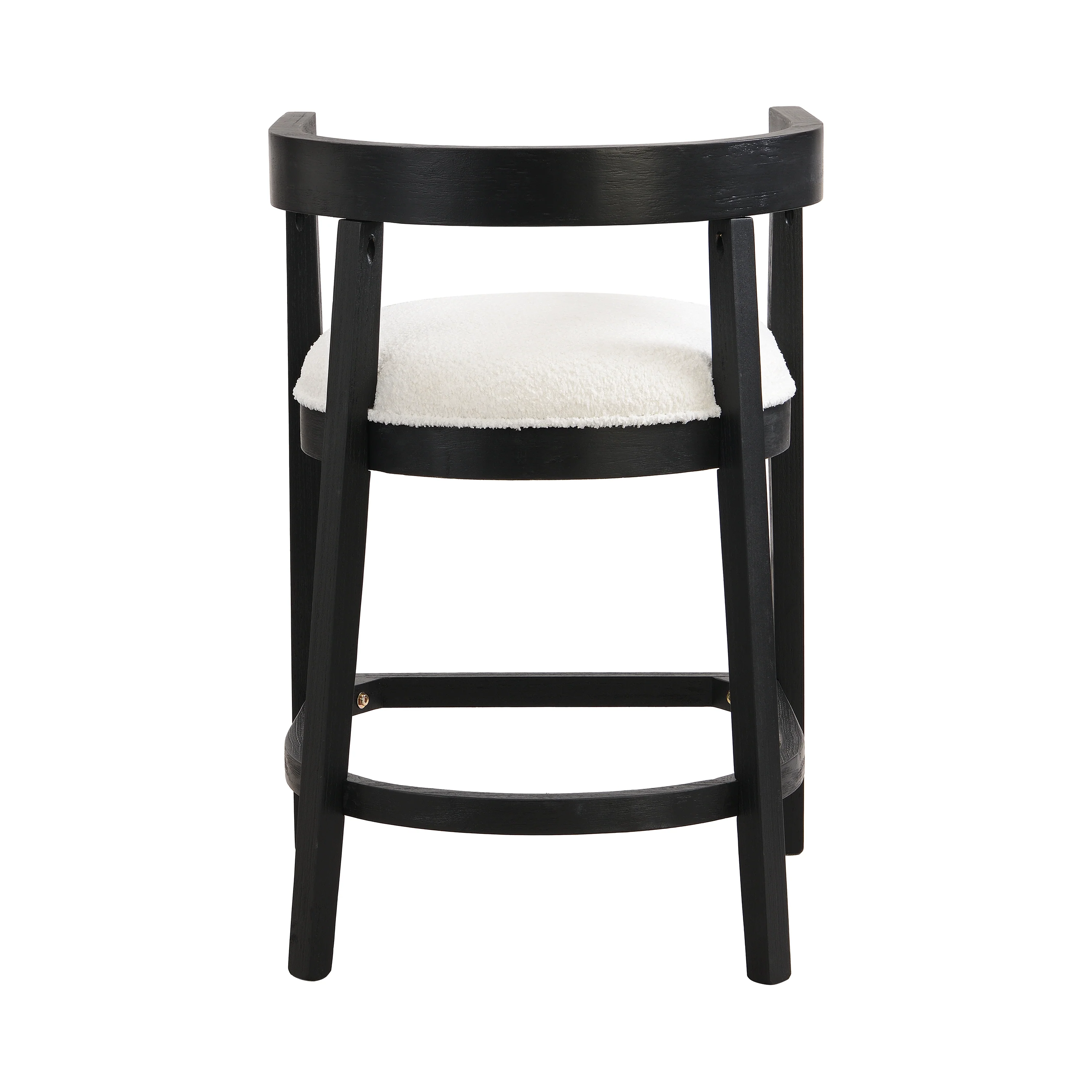 Modern Rubberwood Counter Stool Set with Upholstered Seats - Image 8