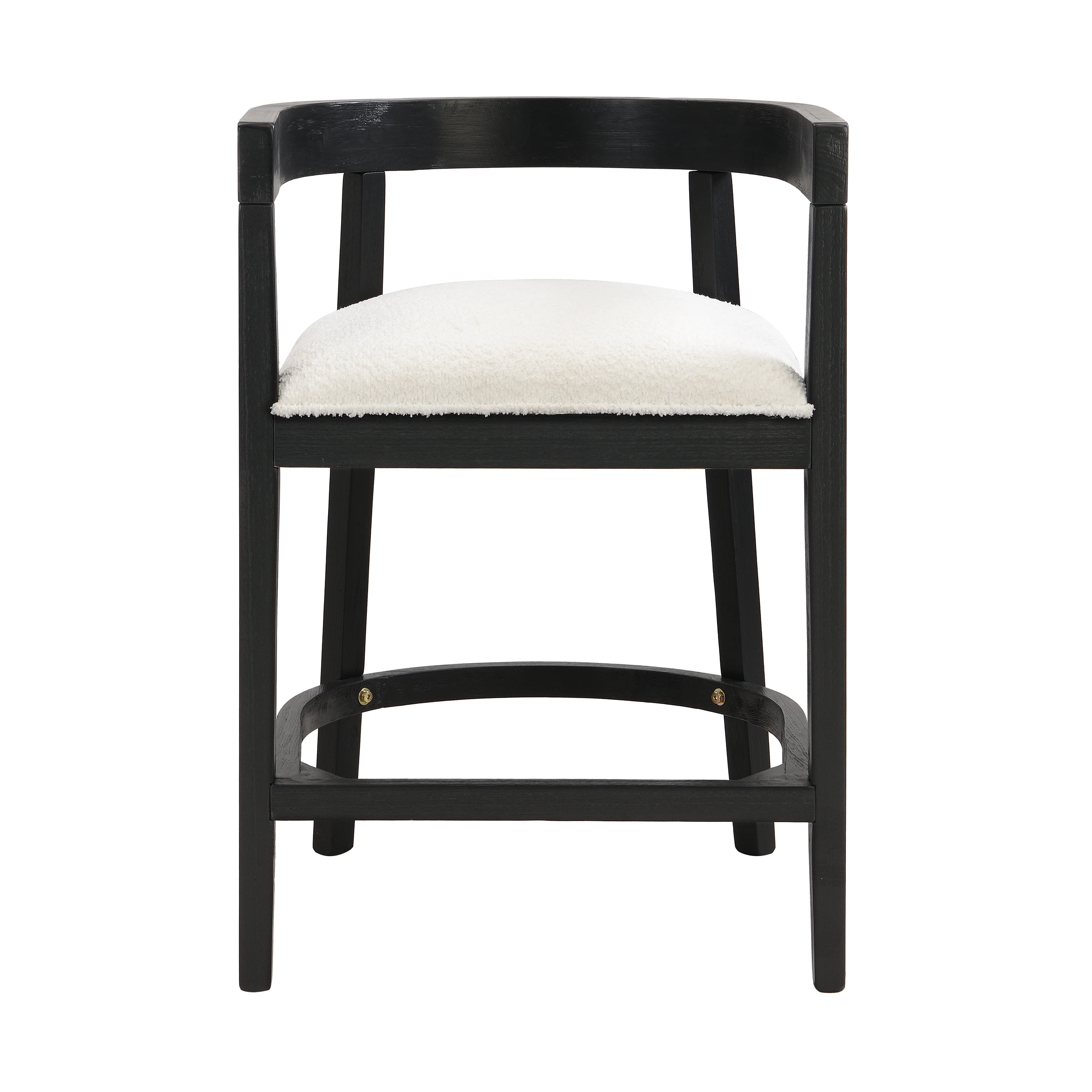 Modern Rubberwood Counter Stool Set with Upholstered Seats - Image 9