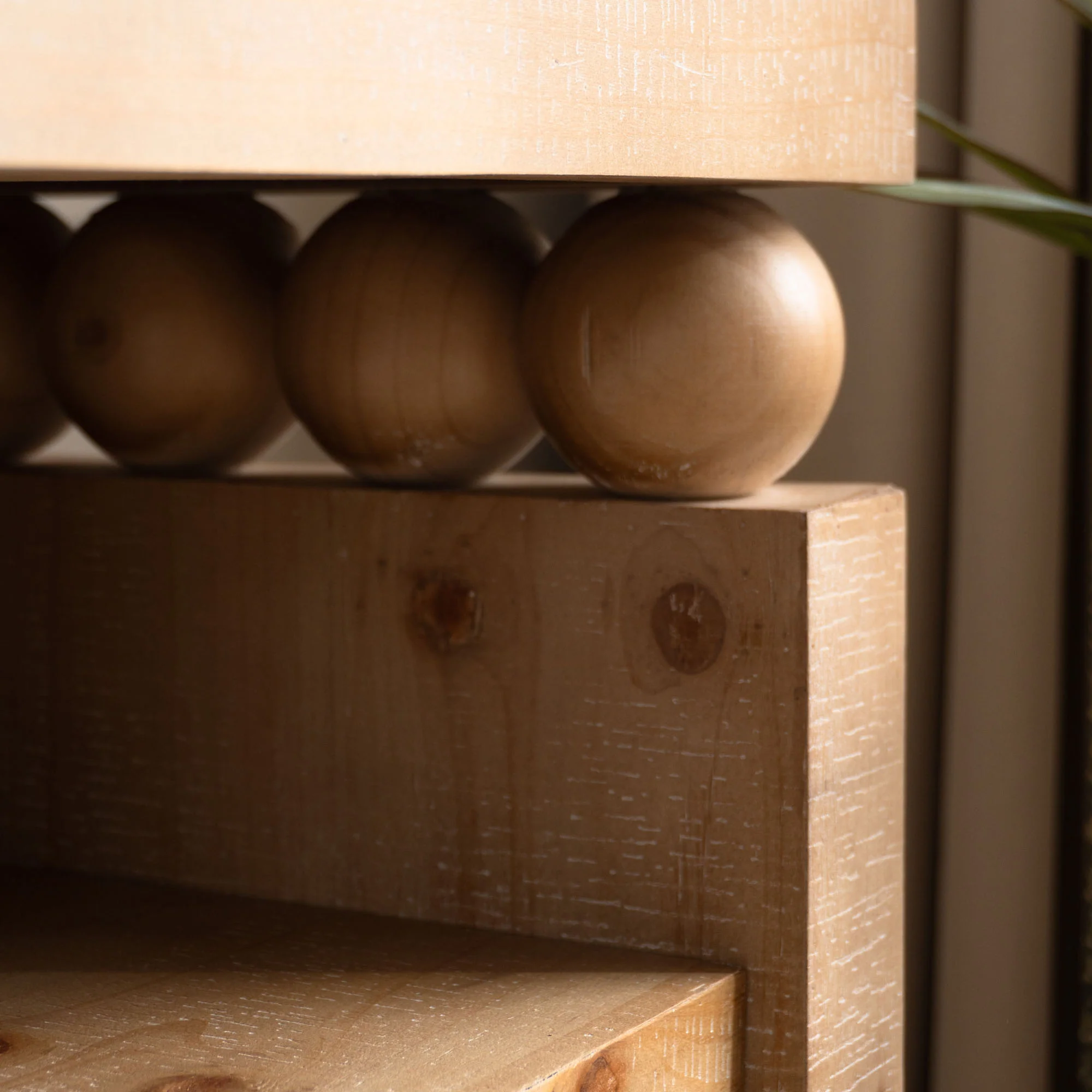 Modern Rustic Console Table with Shelf & Decorative Bead Detail - Image 12