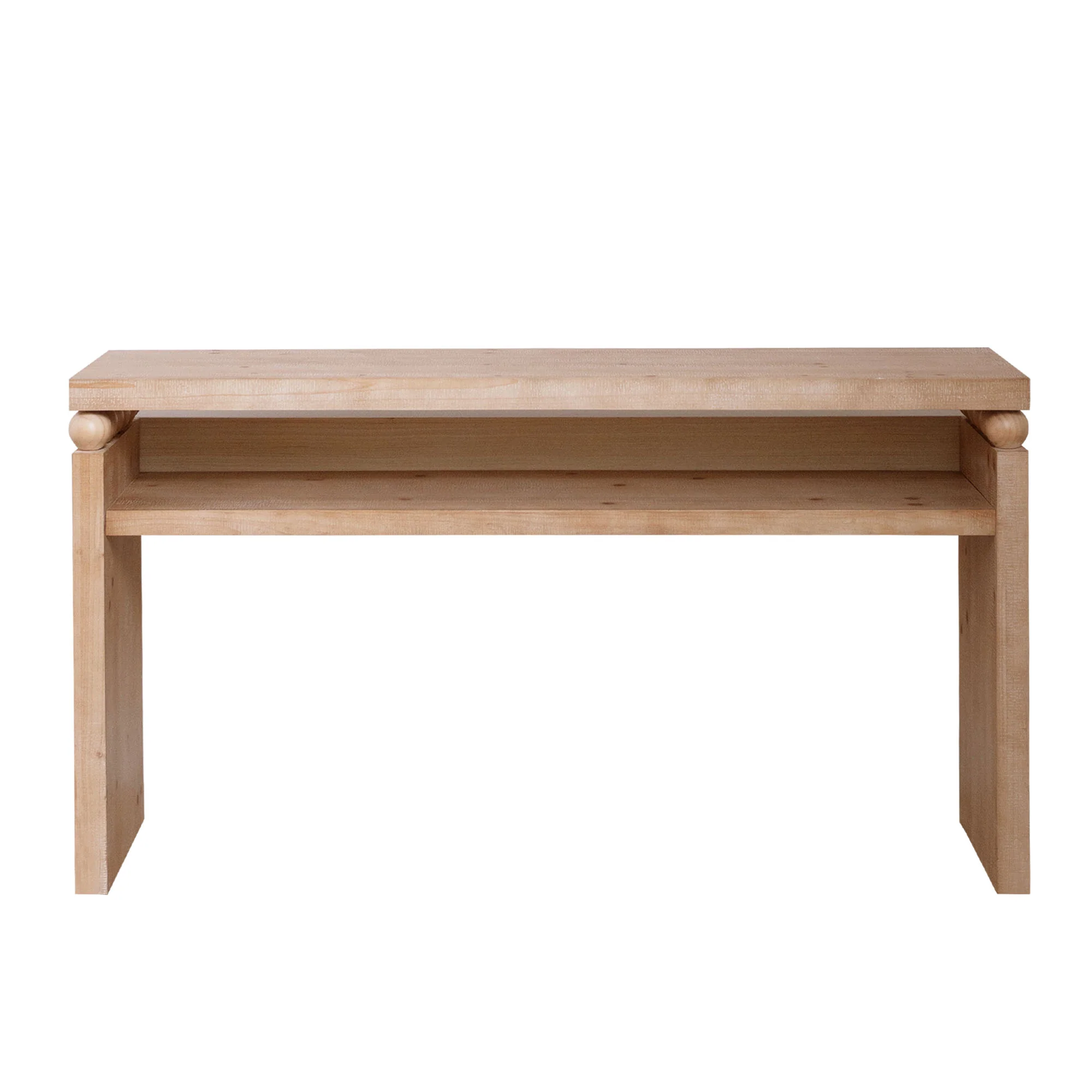 Modern Rustic Console Table with Shelf & Decorative Bead Detail - Image 4