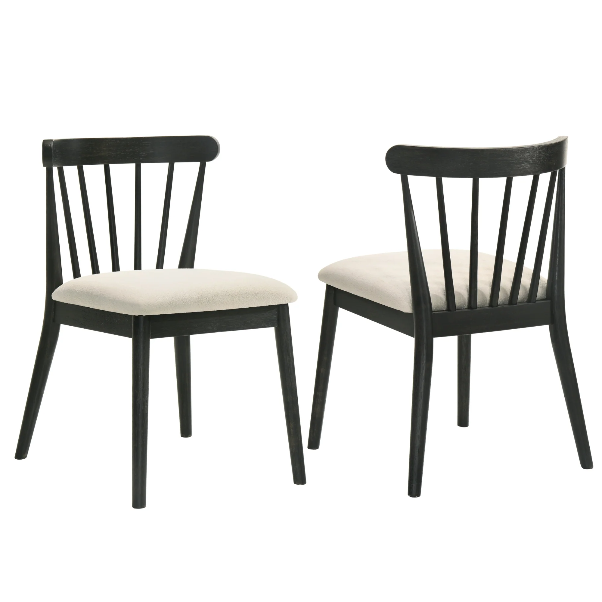 Modern Spindle Back Dining Chairs, Set of 2