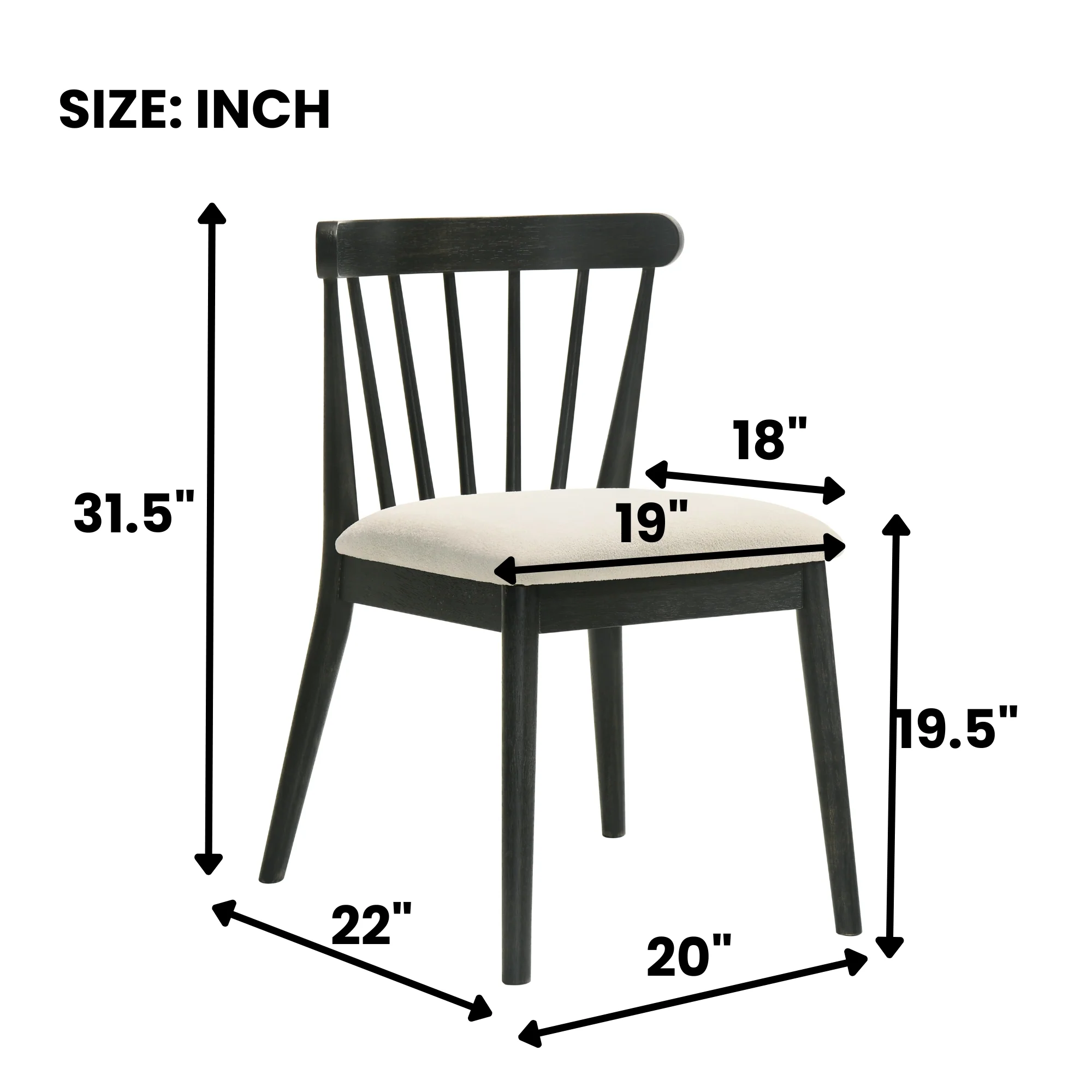 Modern Spindle Back Dining Chairs, Set of 2 - Image 11