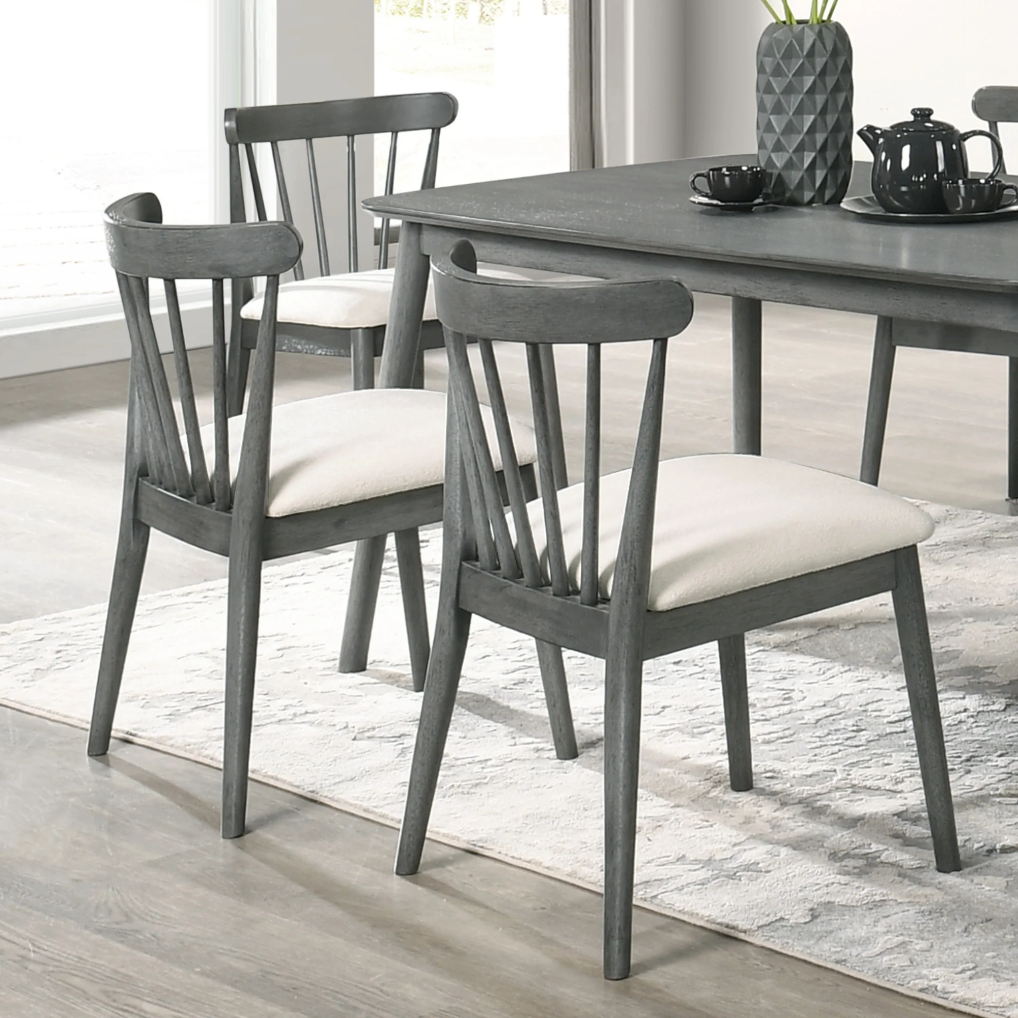 Modern Spindle Back Dining Chairs, Set of 2 - Image 16