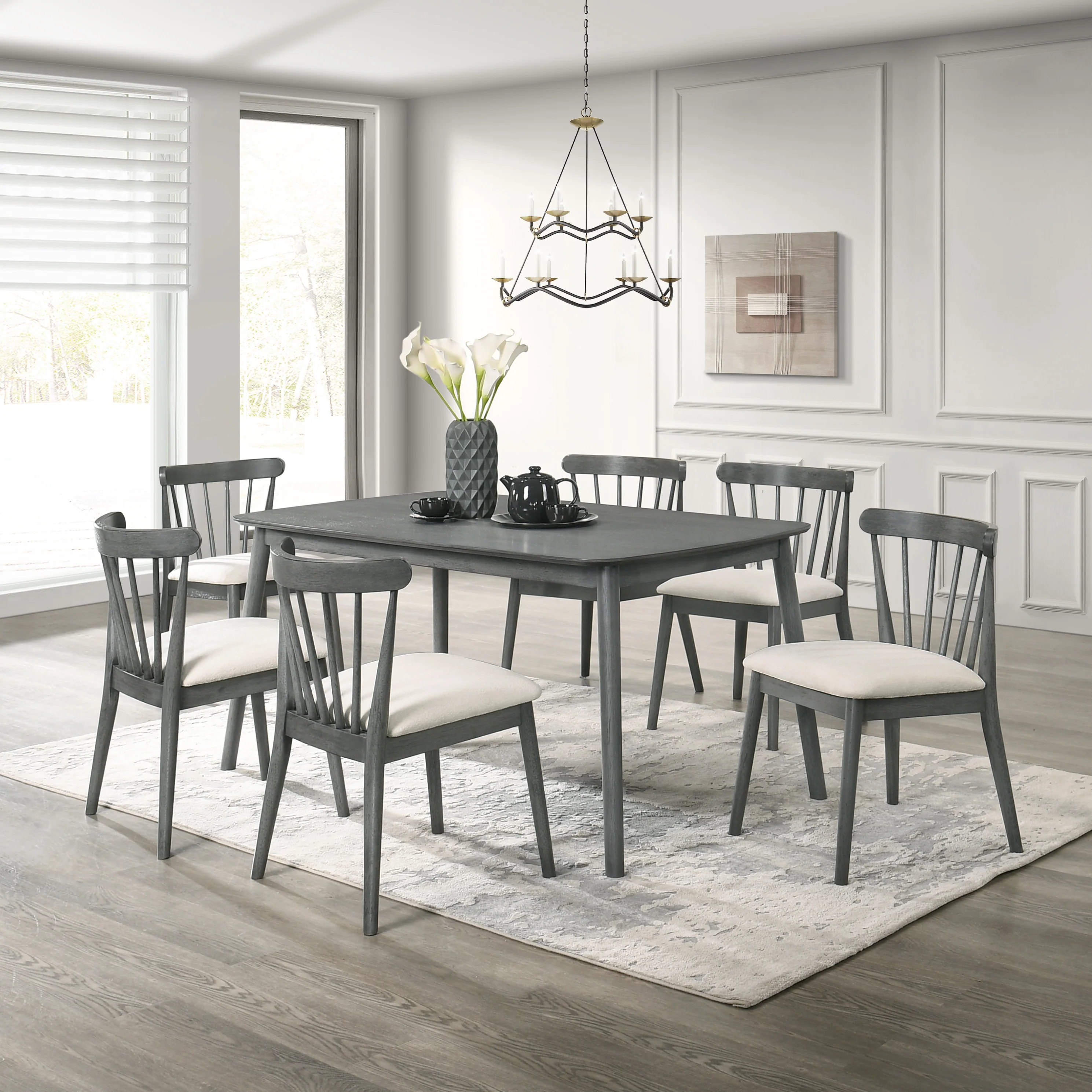 Modern Spindle Back Dining Chairs, Set of 2 - Image 19