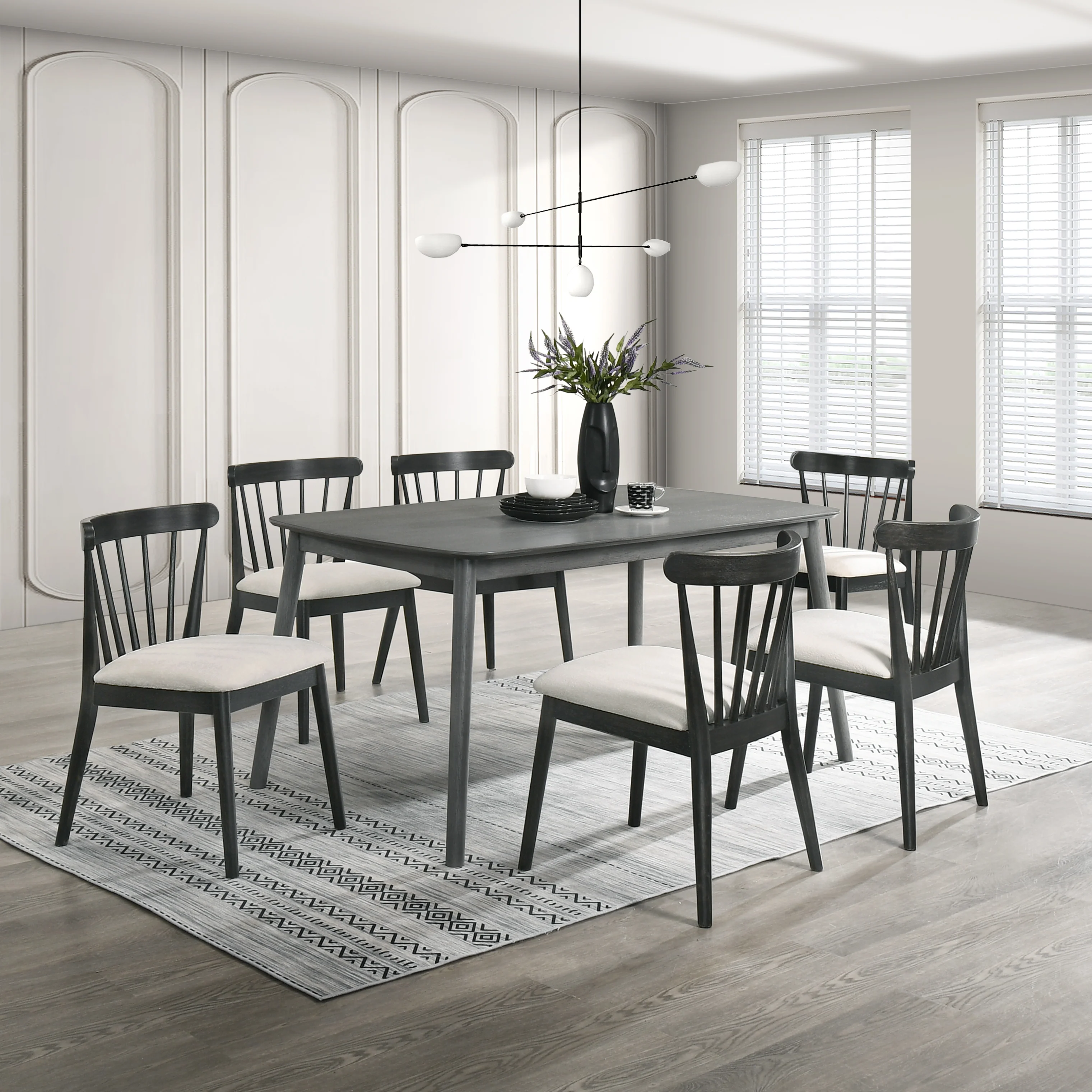 Modern Spindle Back Dining Chairs, Set of 2 - Image 6