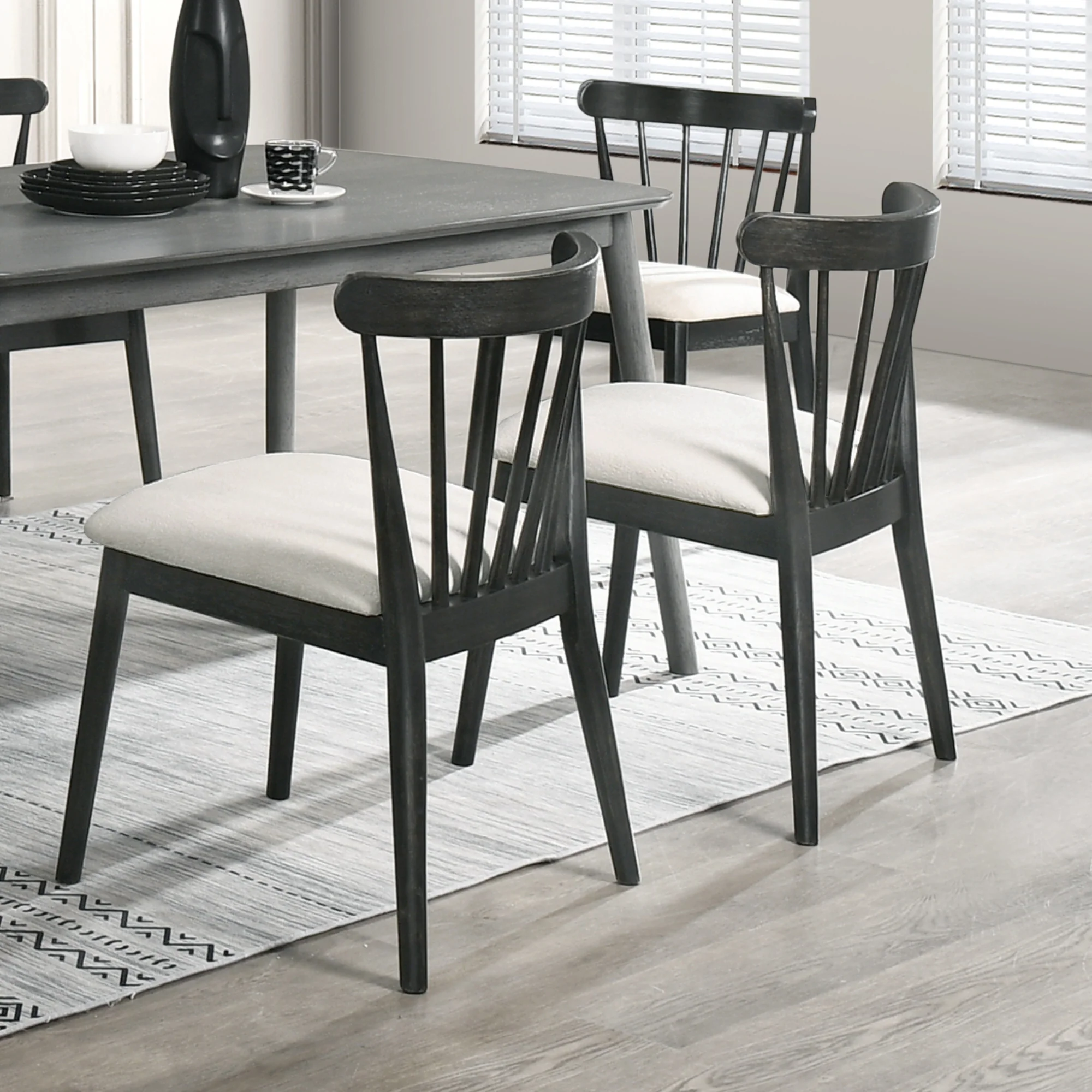 Modern Spindle Back Dining Chairs, Set of 2 - Image 8