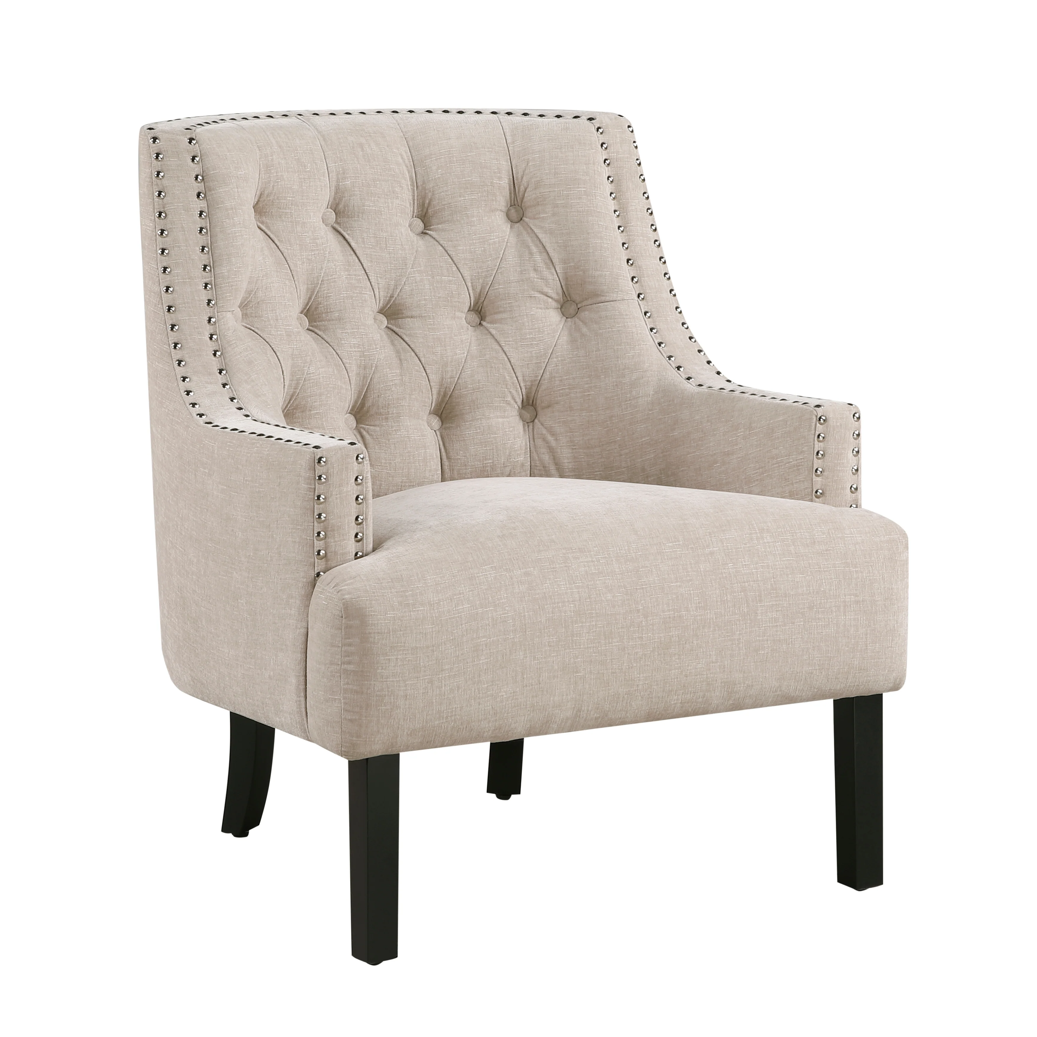 Button Tufted Sloped Arm Accent Chair - Image 12