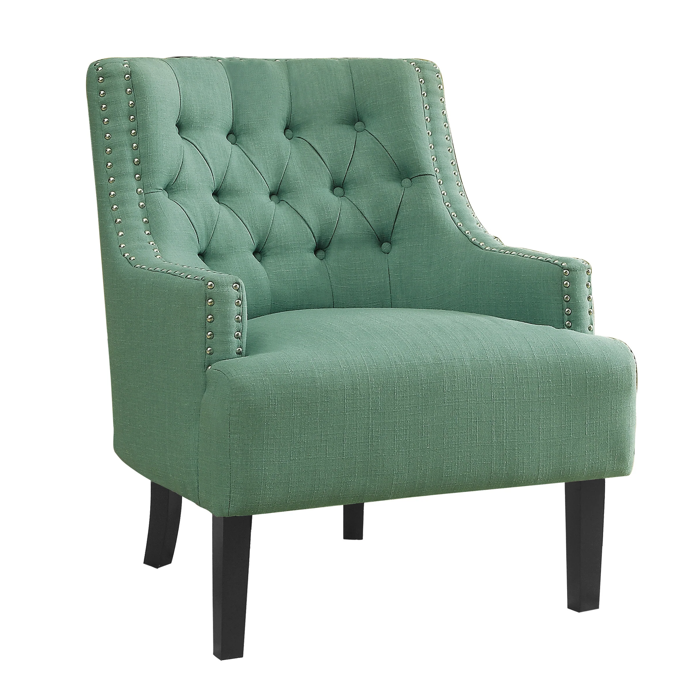 Button Tufted Sloped Arm Accent Chair - Image 3