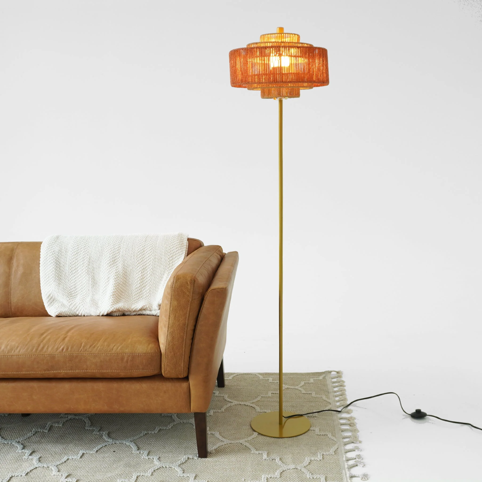 Modern Gold Tripod Floor Lamp - Image 3