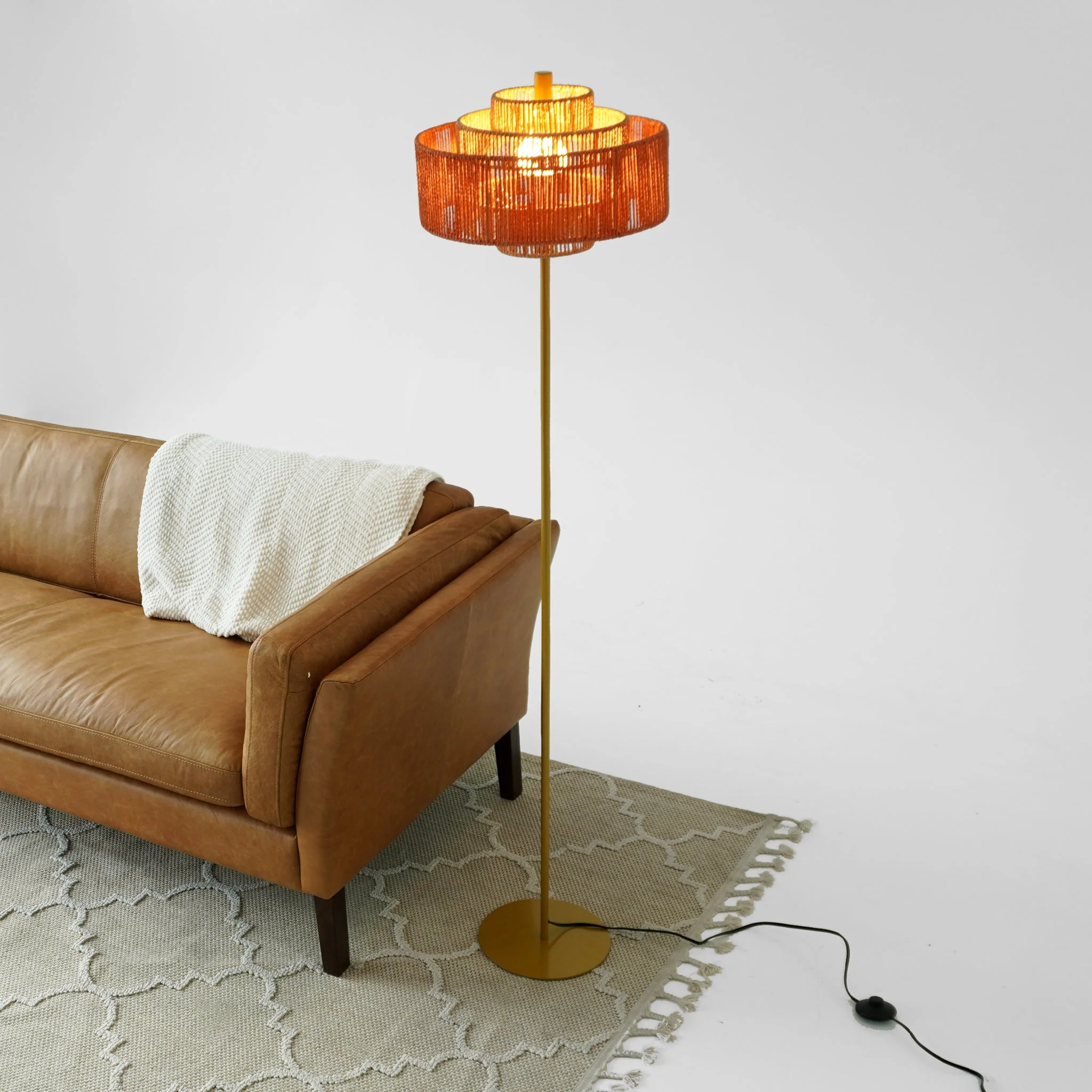 Modern Gold Tripod Floor Lamp - Image 4