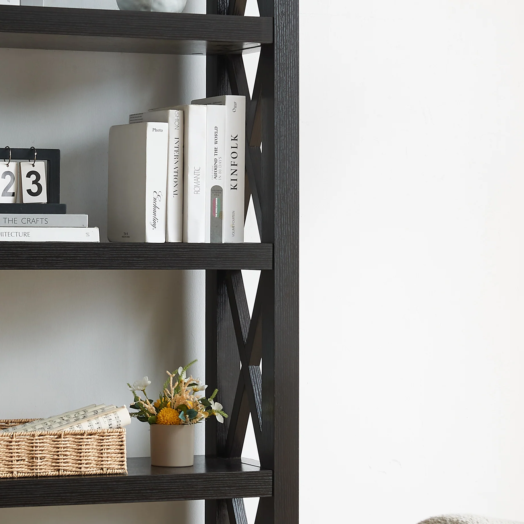 Modern X-Frame Bookcase - Image 3