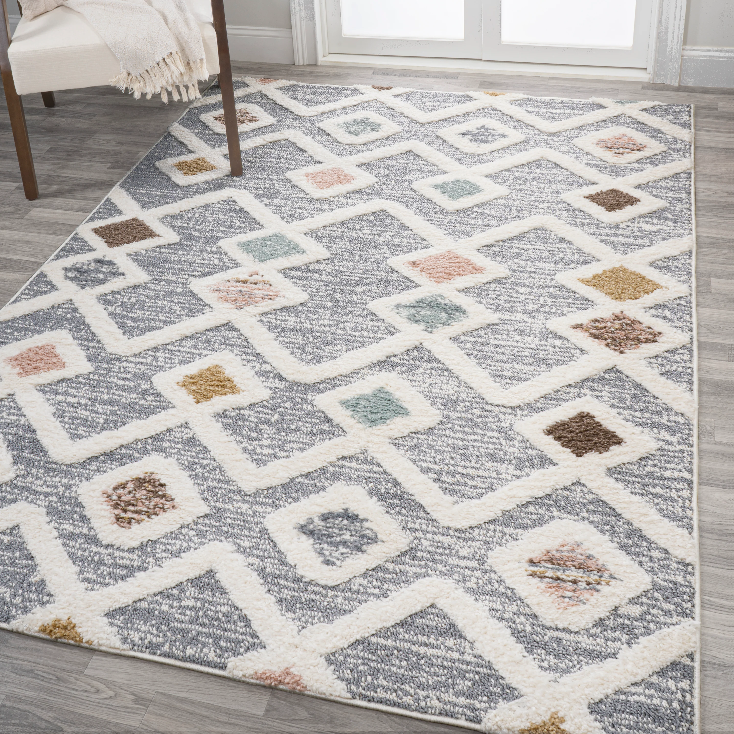Monique Trellis High-Low Area Rug - Image 8